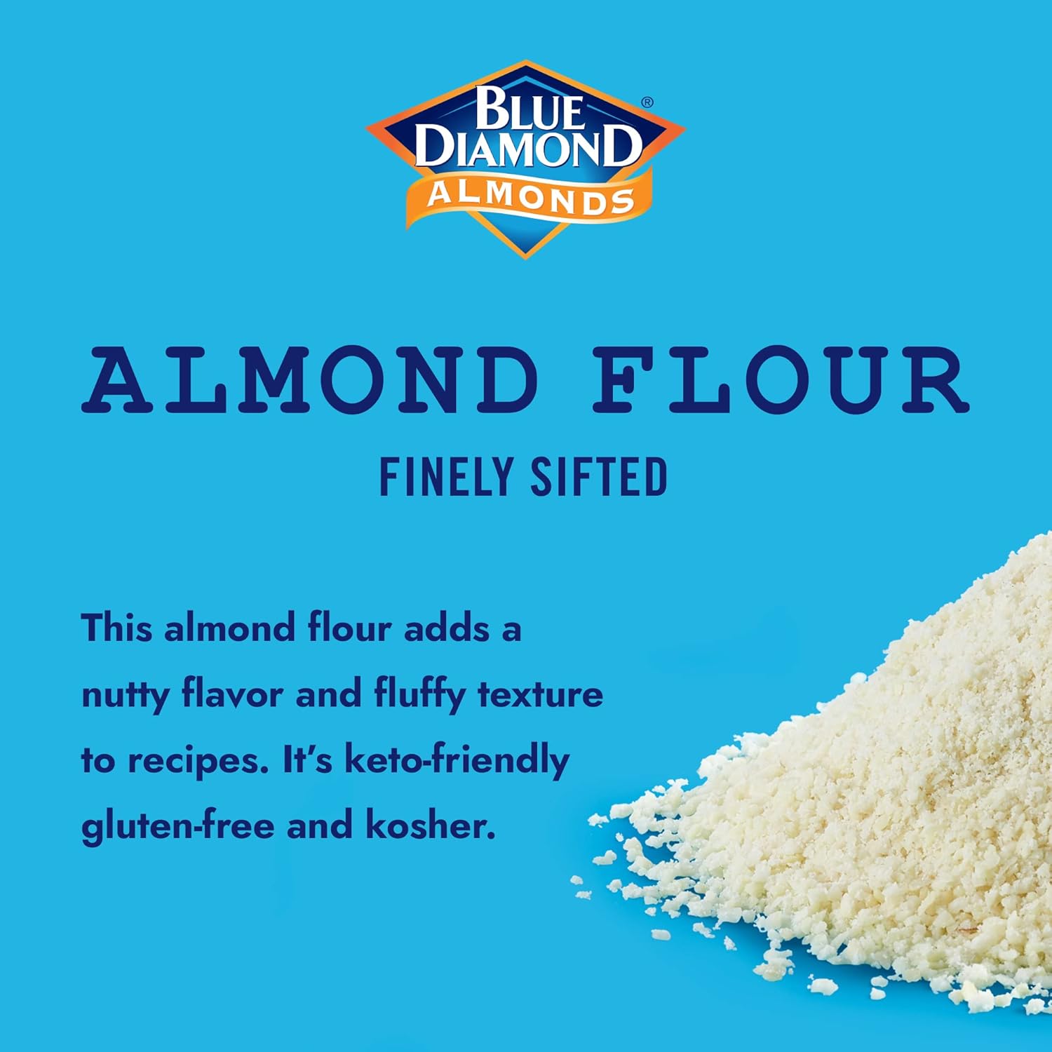 Blue Diamond Gluten-Free Almond Flour, Blanched, Finely Sifted, 48 oz, Keto and Paleo Friendly