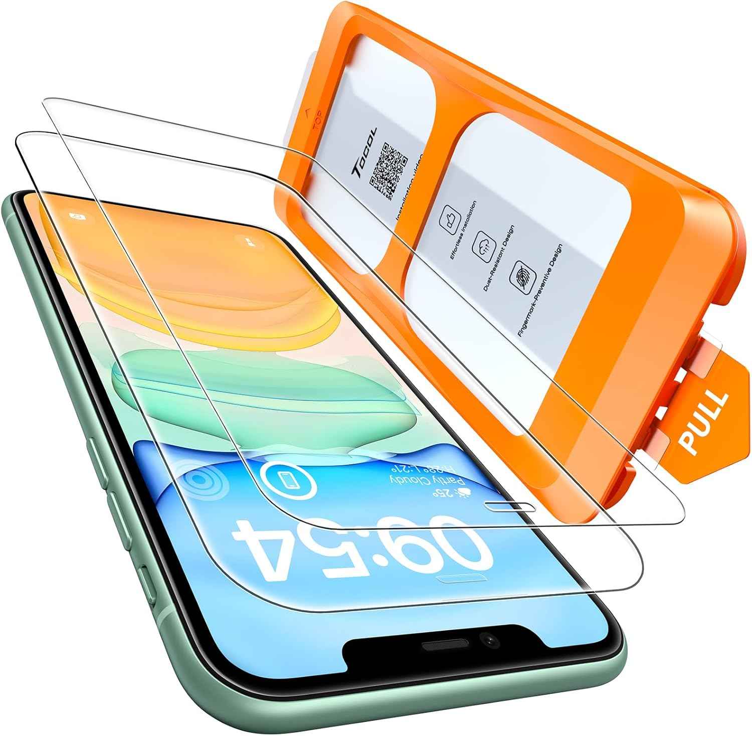 TOCOL for iPhone 17 Screen Protector 6.3 inch 9H Hardness Military Grade Shatterproof HD Tempered Glass for Full Coverage Protection 2 Pack