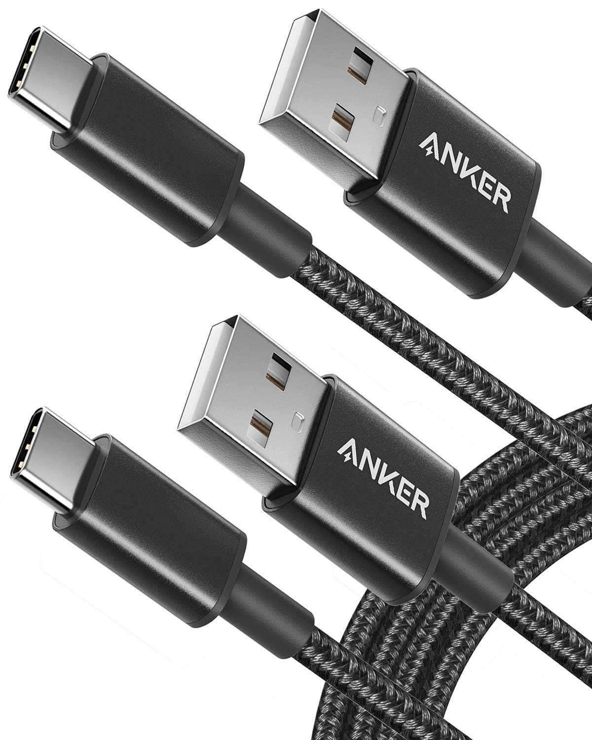 anker 2-pack usb a to usb c cable for iphone 17 series, samsung galaxy s10 and more (black, 3ft)