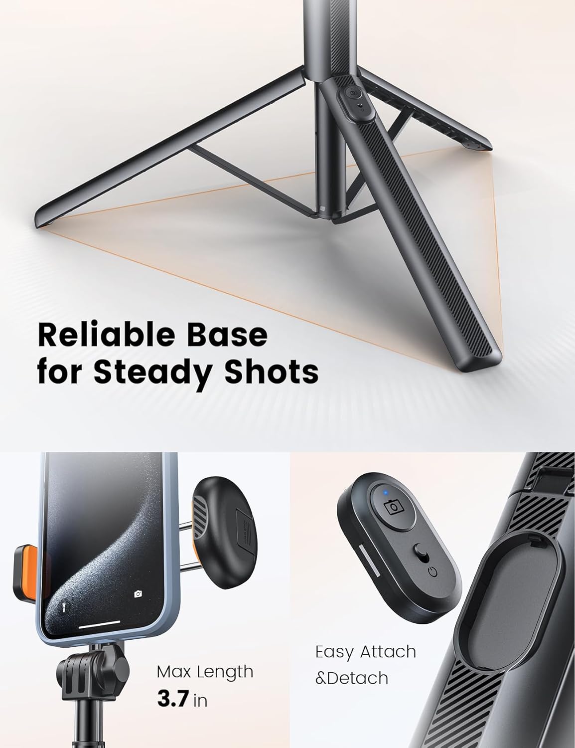 ANXRE 71" Phone Tripod, NT79 Extendable Selfie Stick with 1/4" Camera Mount for Cell Phone＆Camera, Phone Tripod Stand Holder with Remote Compatible with iPhone Android, Camera