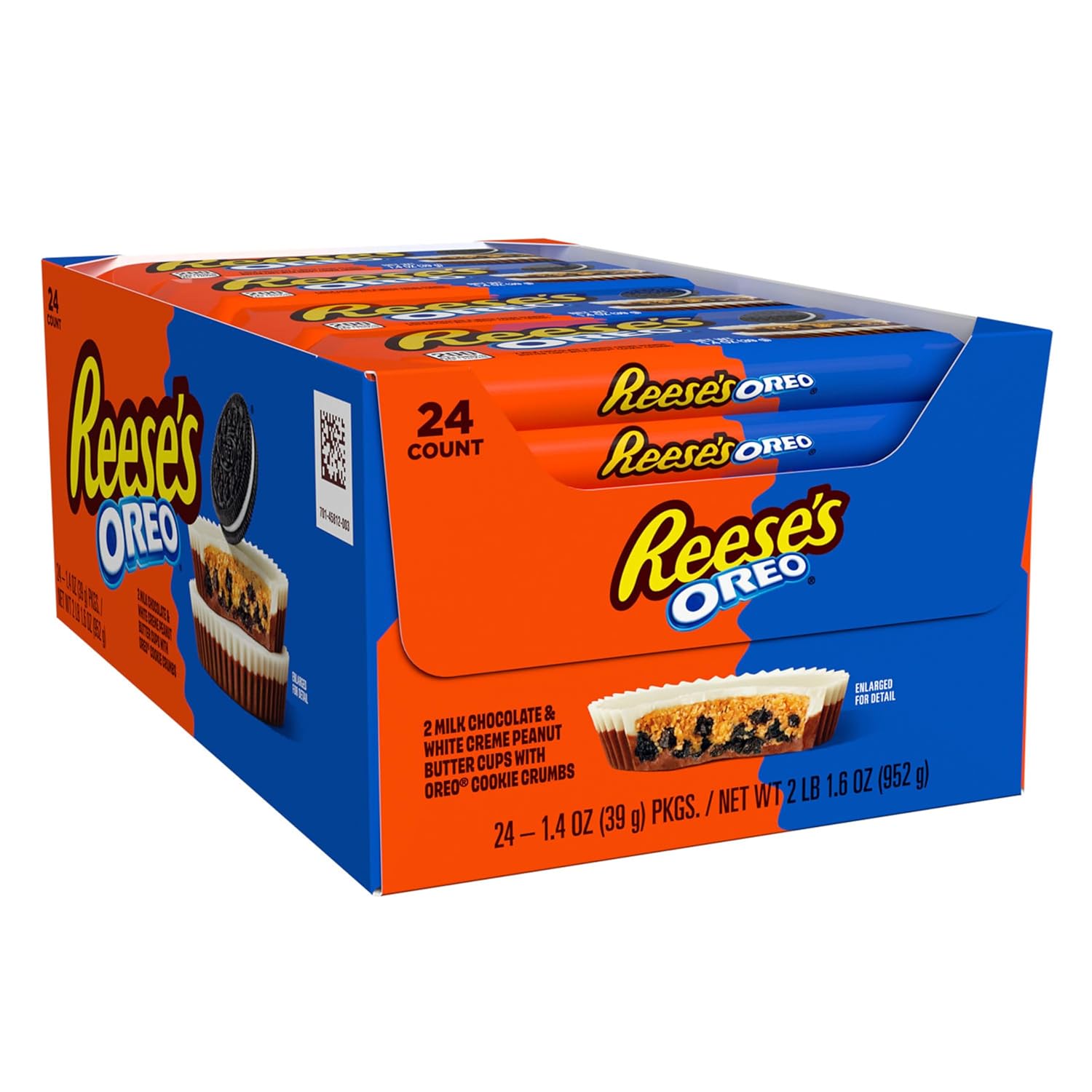 reeeses oreo milk chocolate white creme peanut butter cups bulk 24 count 1.4 oz