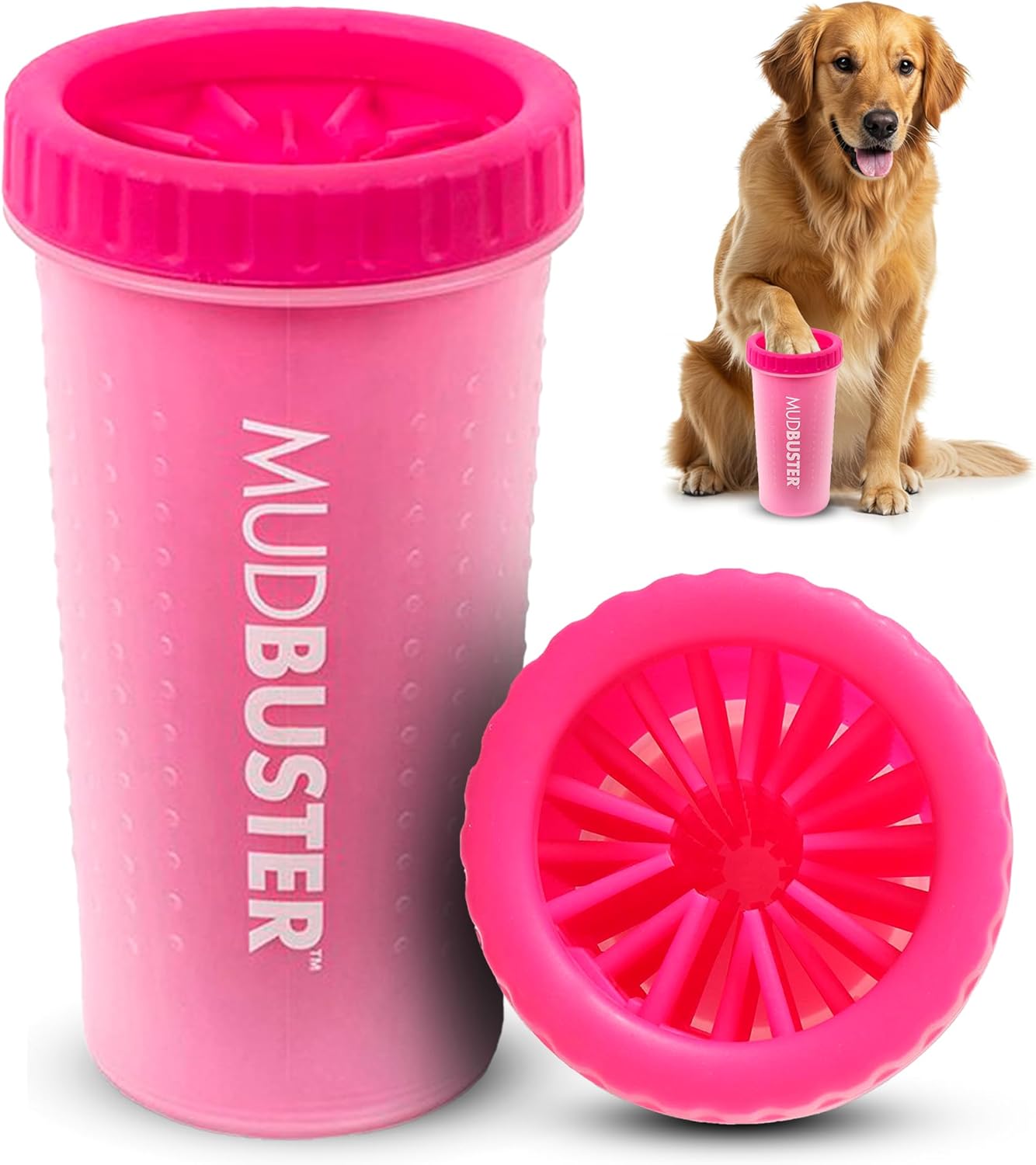 Dexas MudBuster Portable Dog Paw Washer in Large, Matte Black, Special Edition for Easy Cleaning