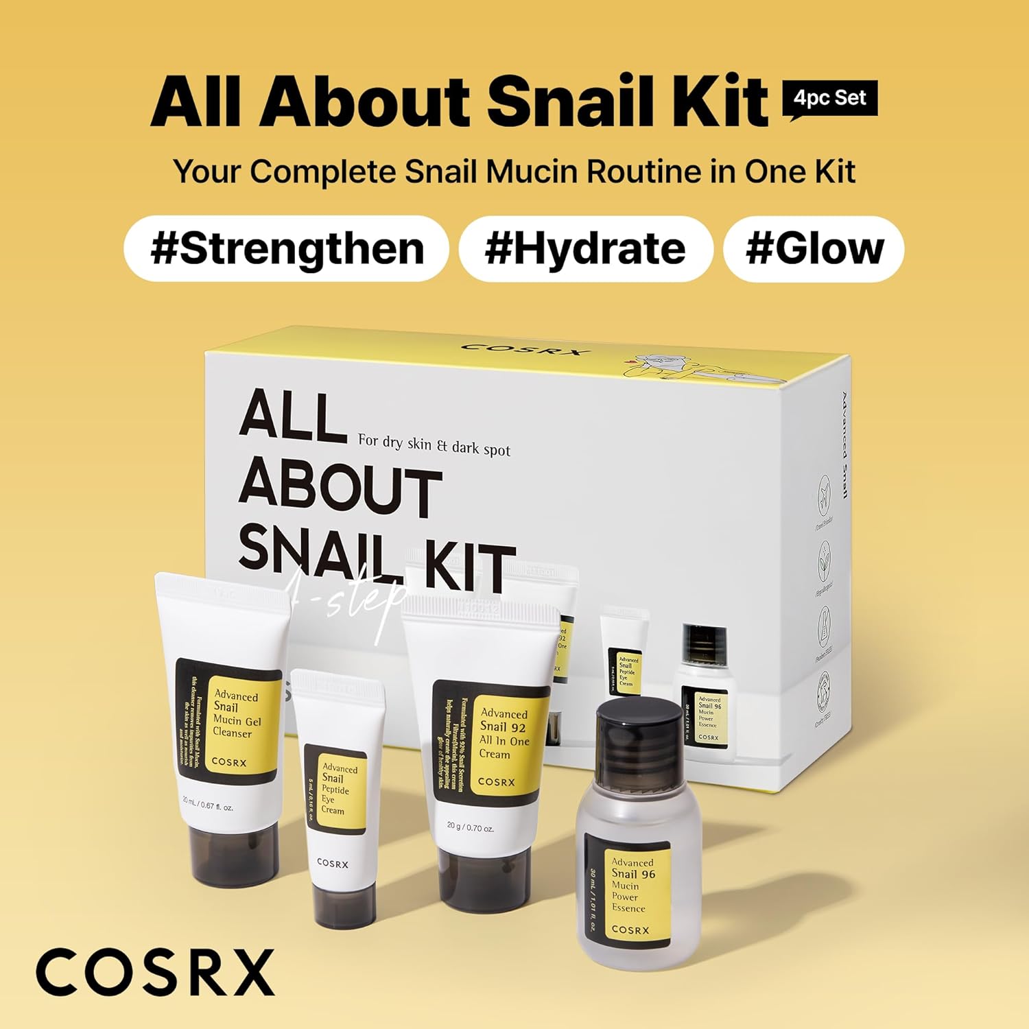 cosrx all about snail mucin korean skincare travel essentials set mini gift moisturizing kit