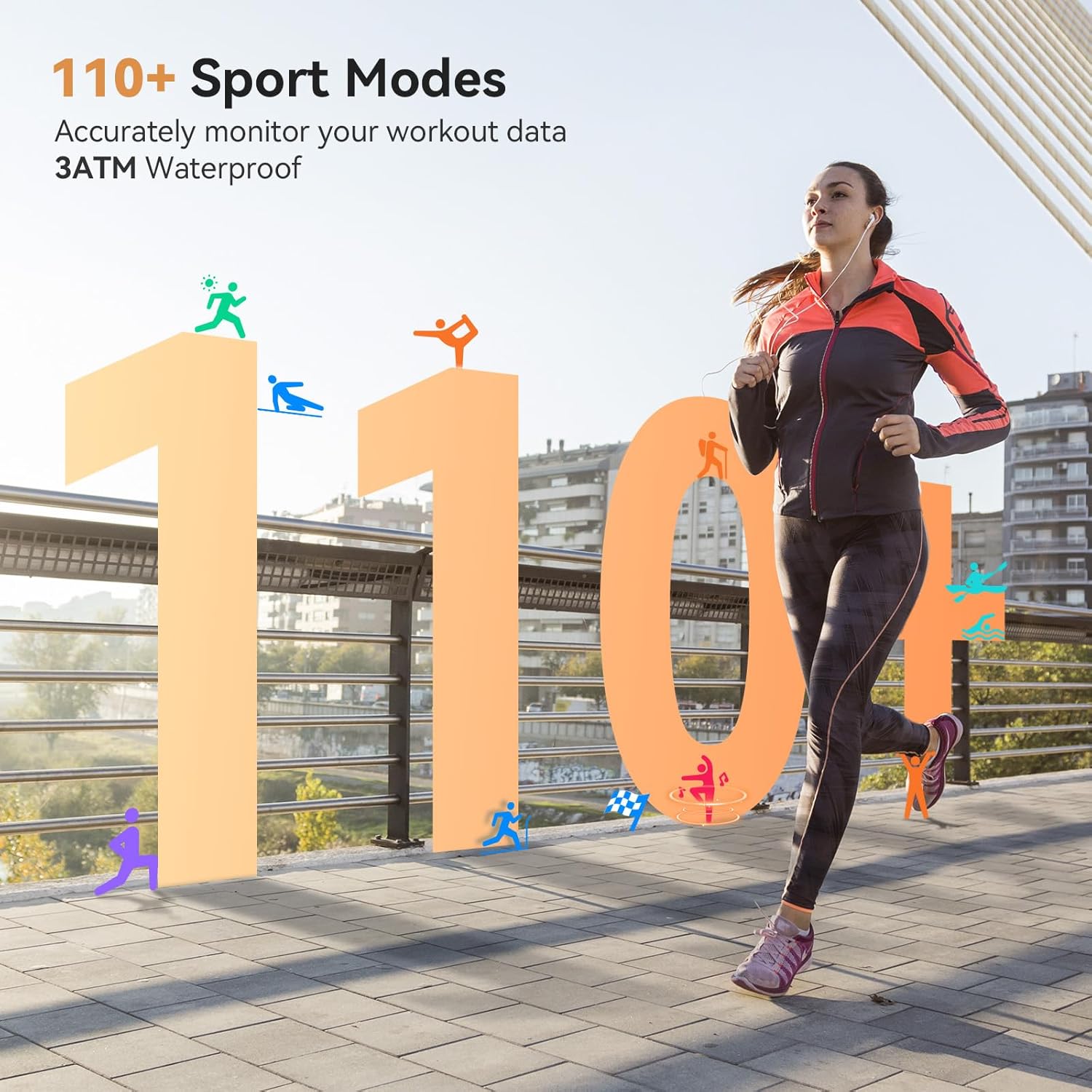 Smart Watch for Women, Answer/Make Call, 1.32'' AMOLED Ultra-Clear Screen Fitness Tracker with Heart Rate/Sleep/SpO2 Monitor, Smartwatch for iPhone/Samsung/Android, 110+ Sport Modes, 3ATM Waterproof