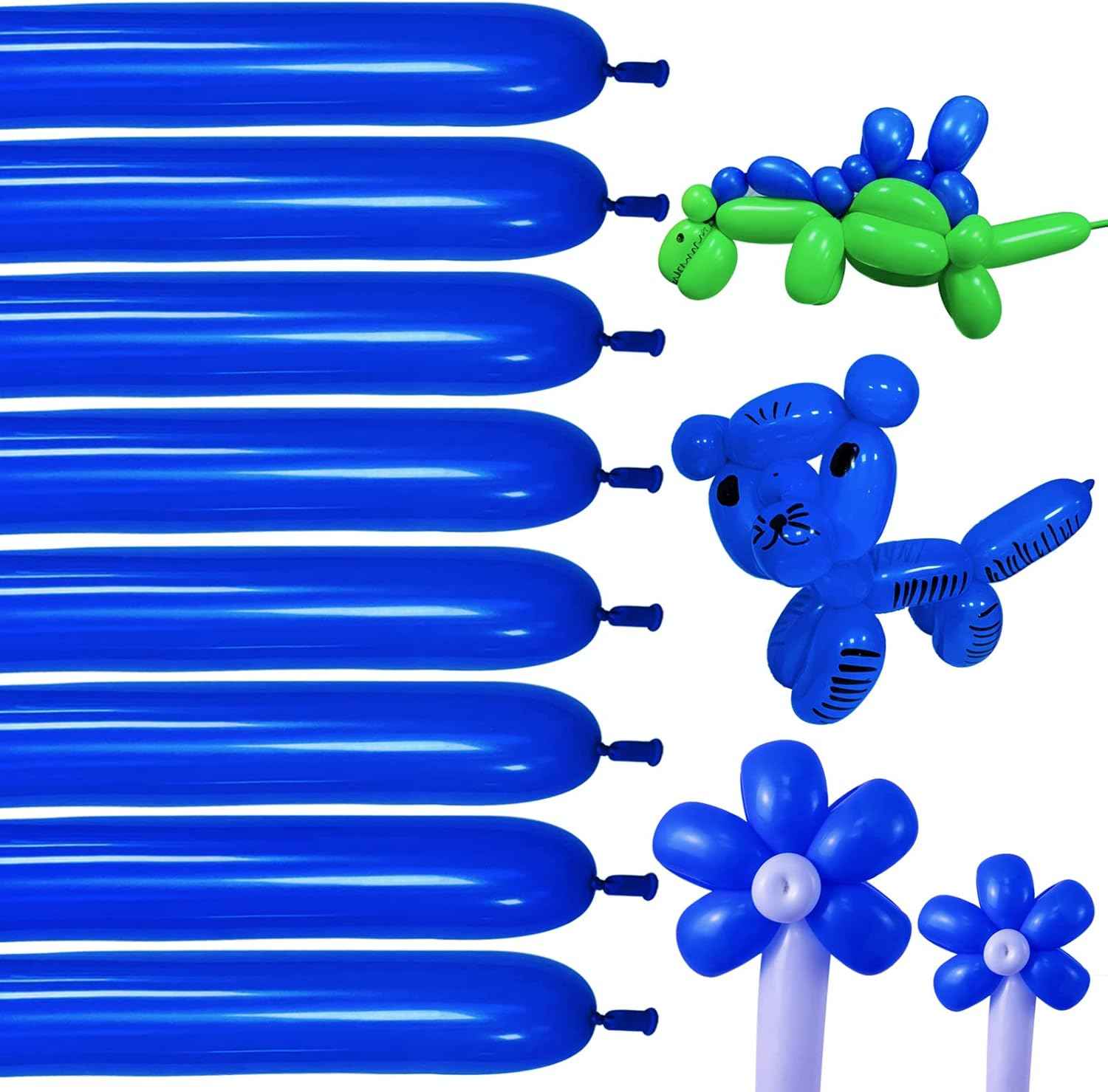 100Pcs 260 Balloons White Long Balloons for Balloon Garland Thickening Skinny Latex Twisting Balloon for Animals Modeling Christmas Birthday Wedding Party Decorations