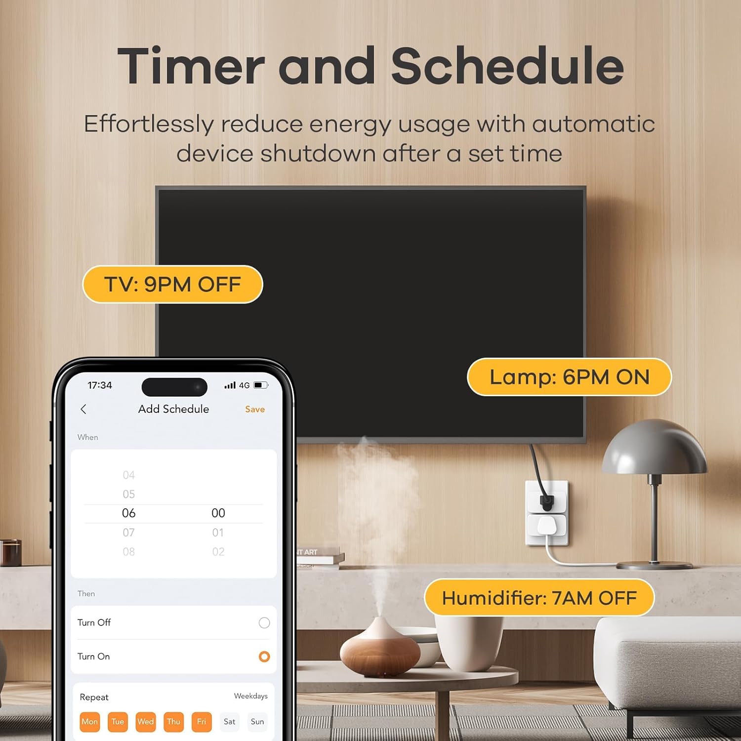 linkind matter smart plug, work with apple home, alexa, google, smartthings, 15a/1800w, app remote control & schedule