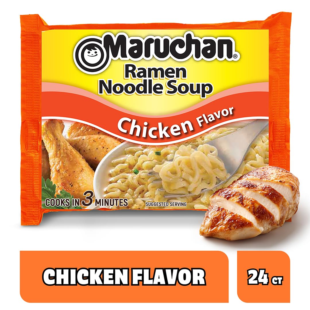 Maruchan Chicken Instant Ramen Noodles 3 Oz 24 Count Ready to Eat Meals