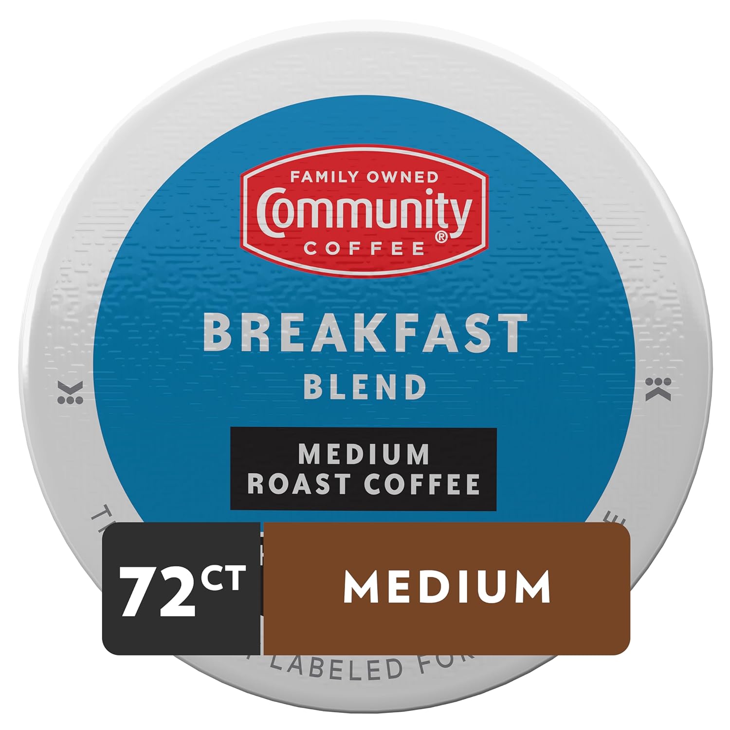 community coffee breakfast blend, medium roast, 72 count single-serve keurig k-cup pods, k-cup compatible