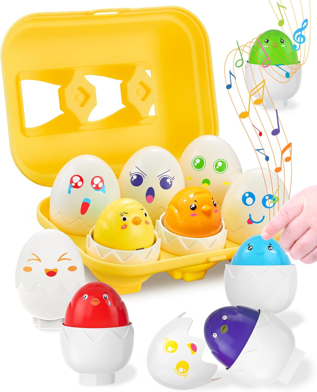 Easter egg toys for toddlers 1-3, prefilled with matching sensory toys and gifts for 3-year-old girls and boys