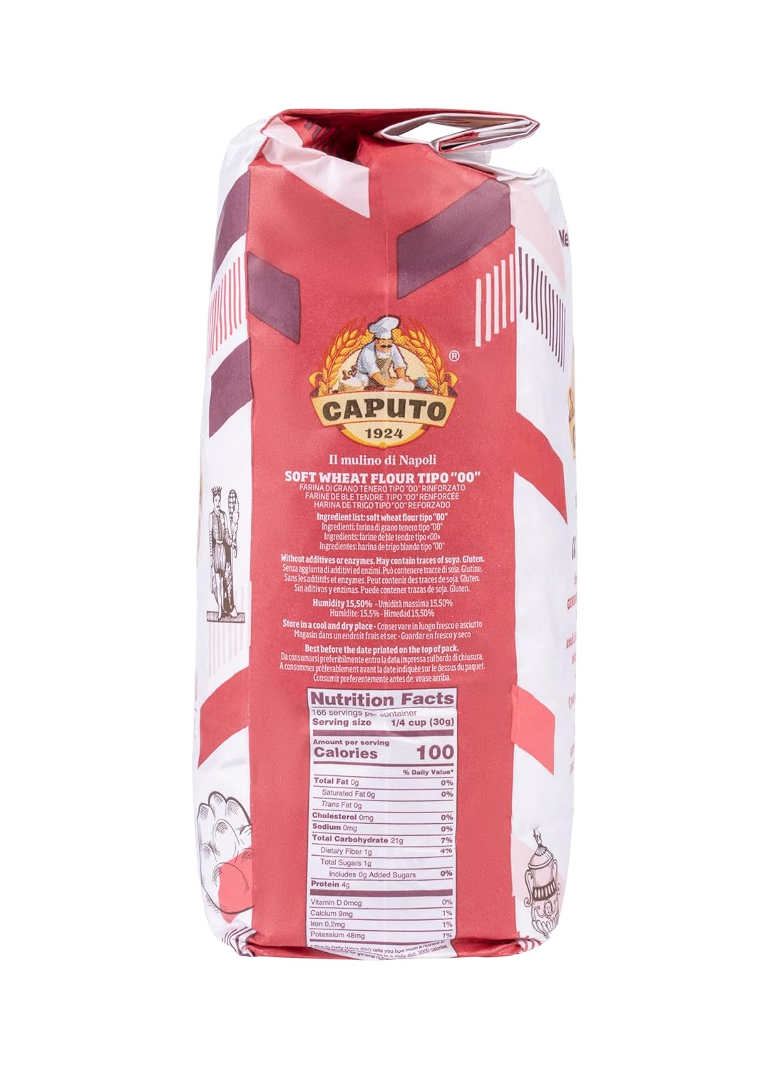 caputo chefs flour 2.2 lb pack of 2 italian double zero 00 soft wheat for pizza dough bread and pasta