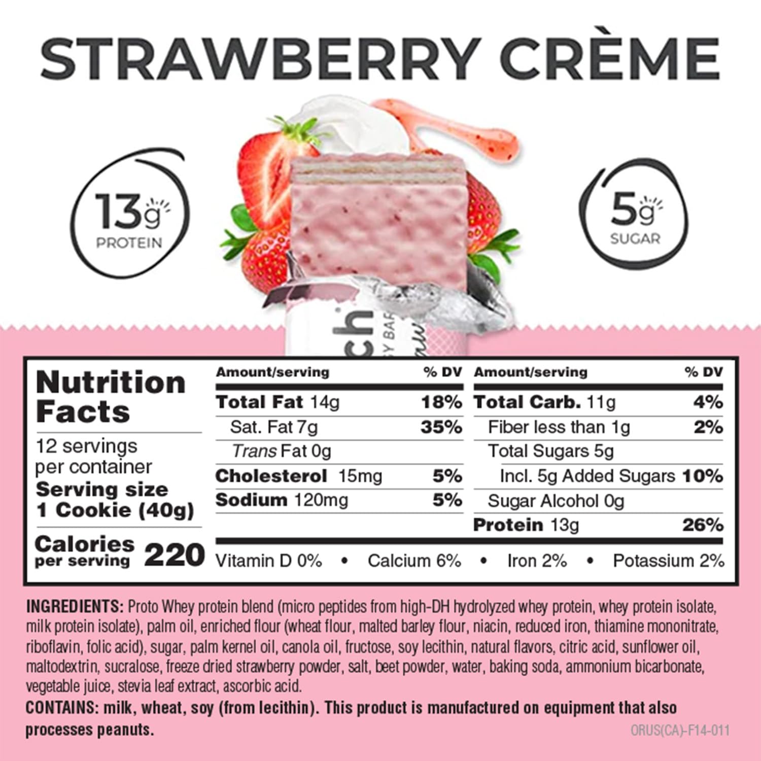 power crunch whey protein bars strawberry cream 1.4 oz 12 count high protein snacks