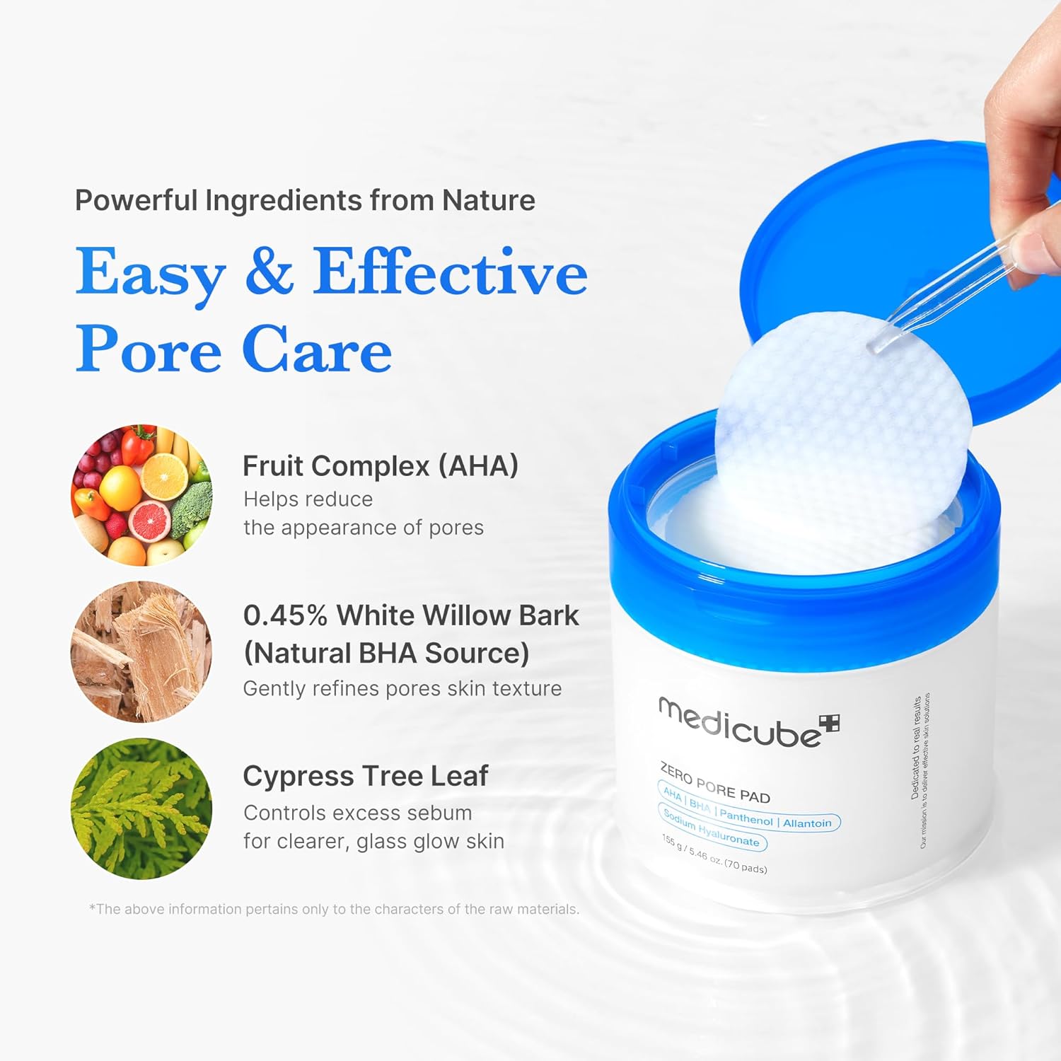 Medicube Zero Pore Pads 2.0, dual-textured facial toner pads for exfoliation and pore care with 4.5% AHA and 0.45% BHA, ideal for all skin types