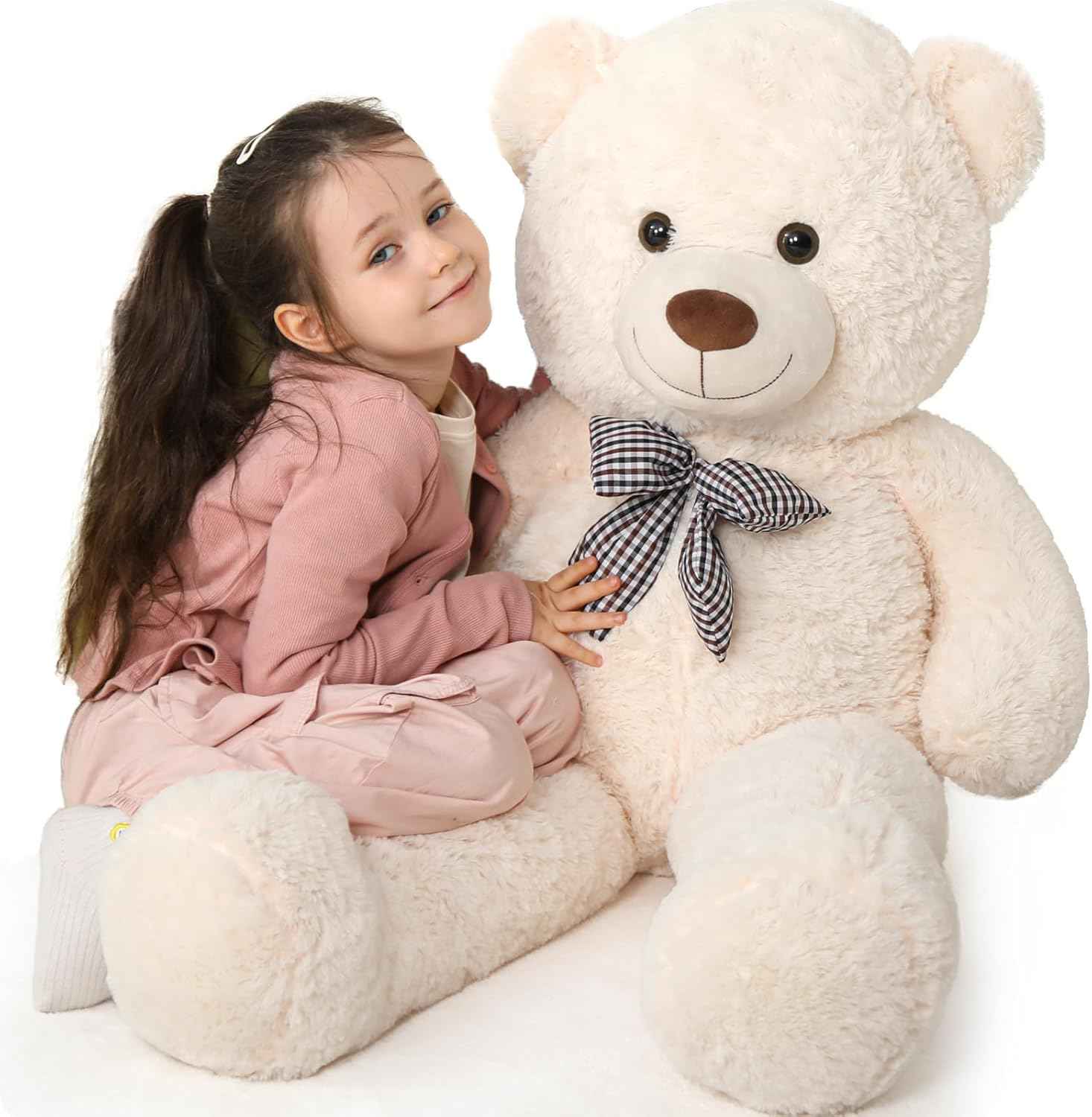 MaoGoLan Giant Teddy Bear 4 Feet,Adorable and Cuddly Big Bear Stuffed Animal 47", Classic Teddy Bear Plush Gift Decoration for Baby Shower,Party,Birthday,Valentines Day,Tan