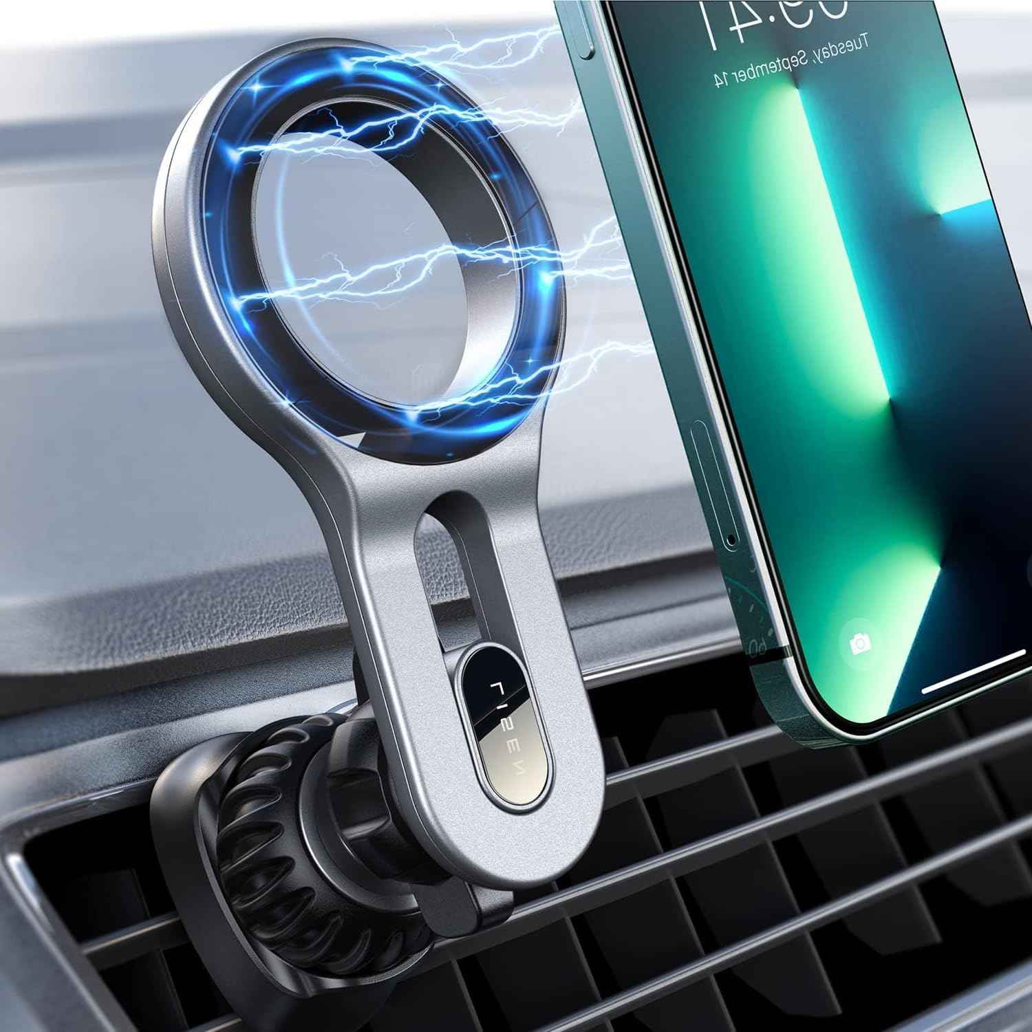LISEN for MagSafe Car Mount, 2026 Magnetic Phone Holders for Car Air Vent Phone Mount [Ultra-Magnetic] Hands Free Cell Phone Holder Strong Clip Car Accessories for Men Women fit iPhone 17 16 15 14 Pro
