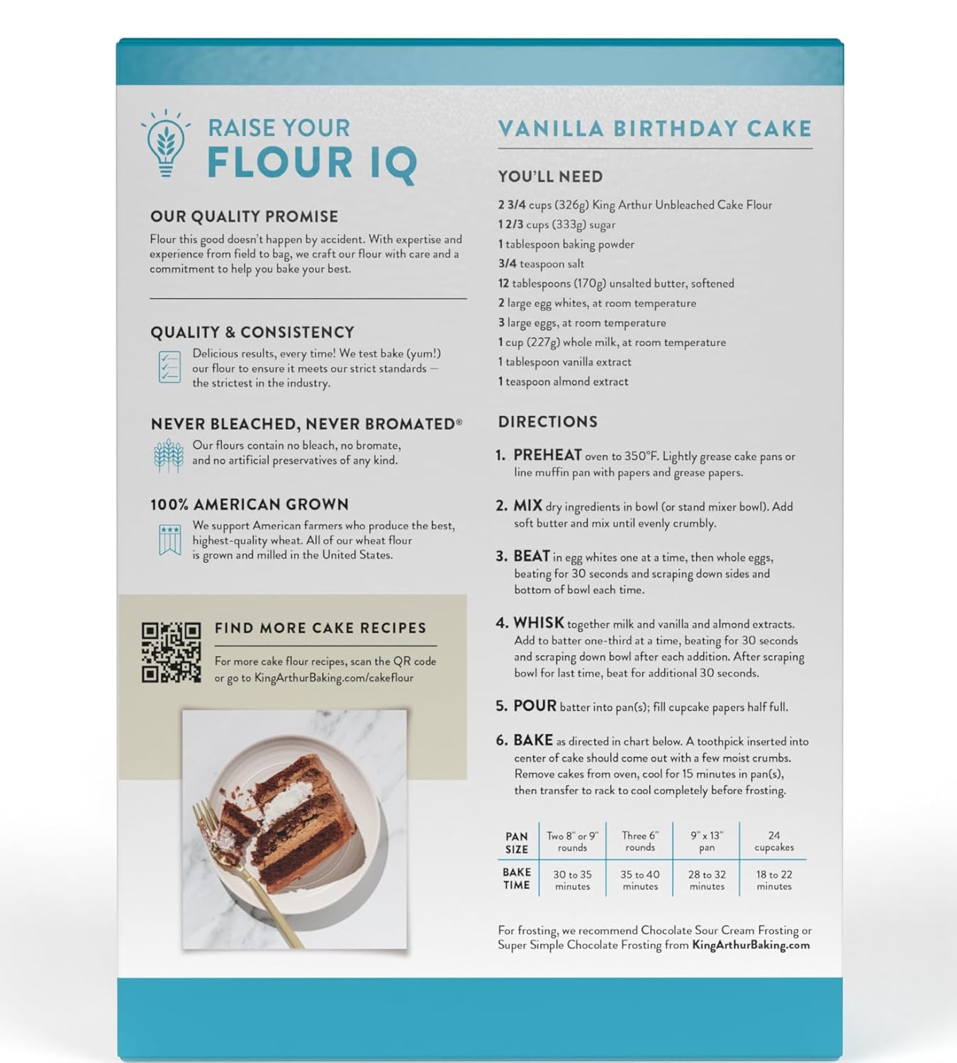 King Arthur, Non-GMO Cake Flour, Unbleached and Unenriched, 2 Pounds, No Preservatives, Baking Essential