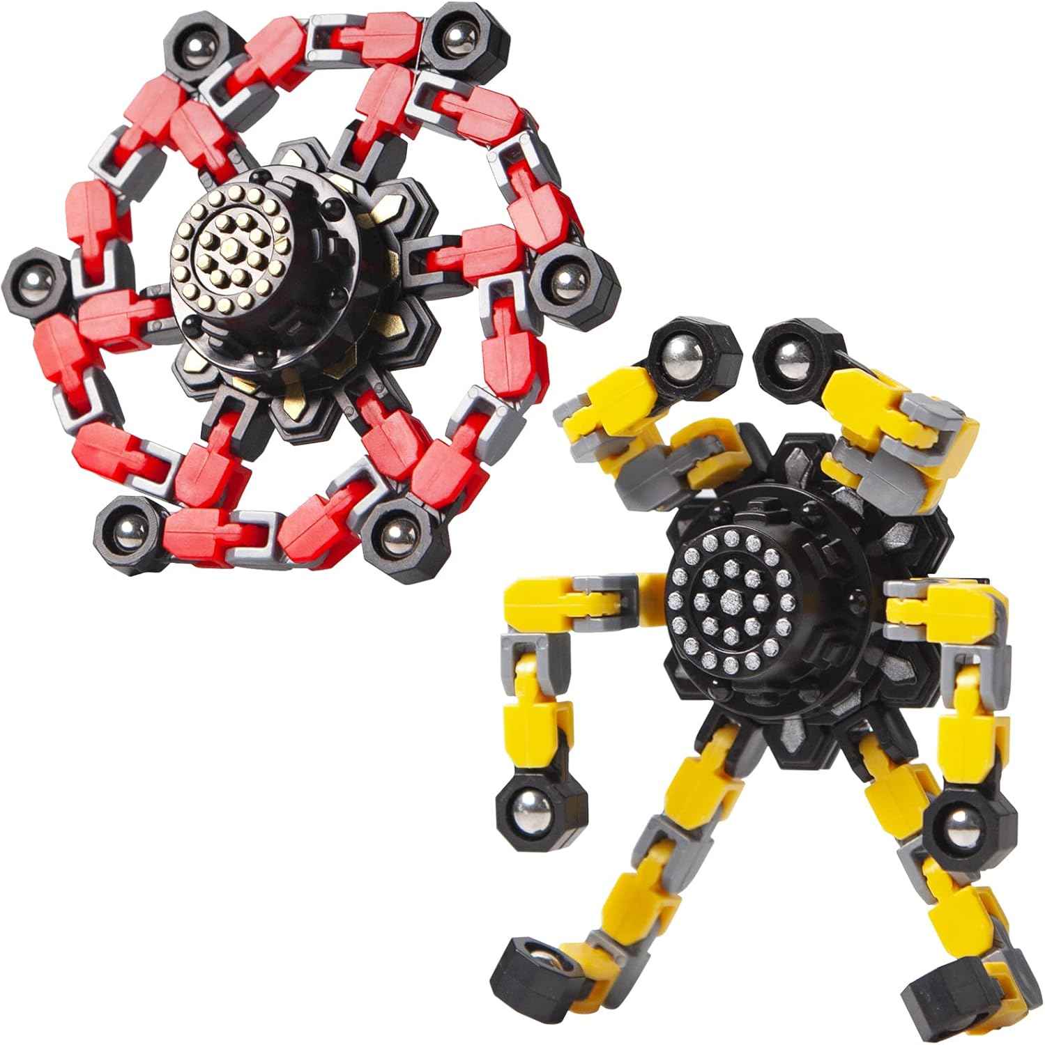 Valentines Day Gifts Transformable Fidget Spinners Toys 4 Pcs for Kids and Adults Stress Relief Sensory Toys for Boys and Girls Age 8-13 Fingertip Gyros Easter Basket Stuffers for Teens