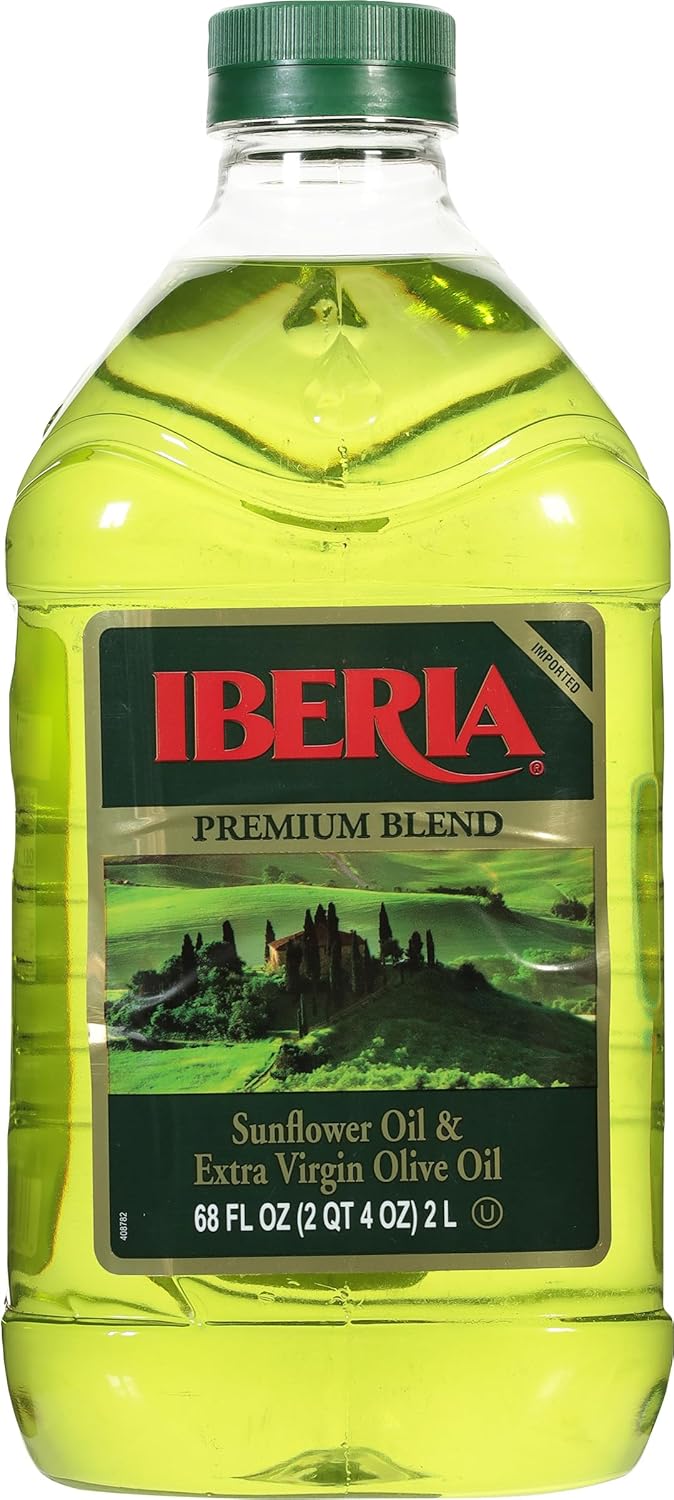 iberia premium blend sunflower oil extra virgin olive oil high heat frying 68 fl oz