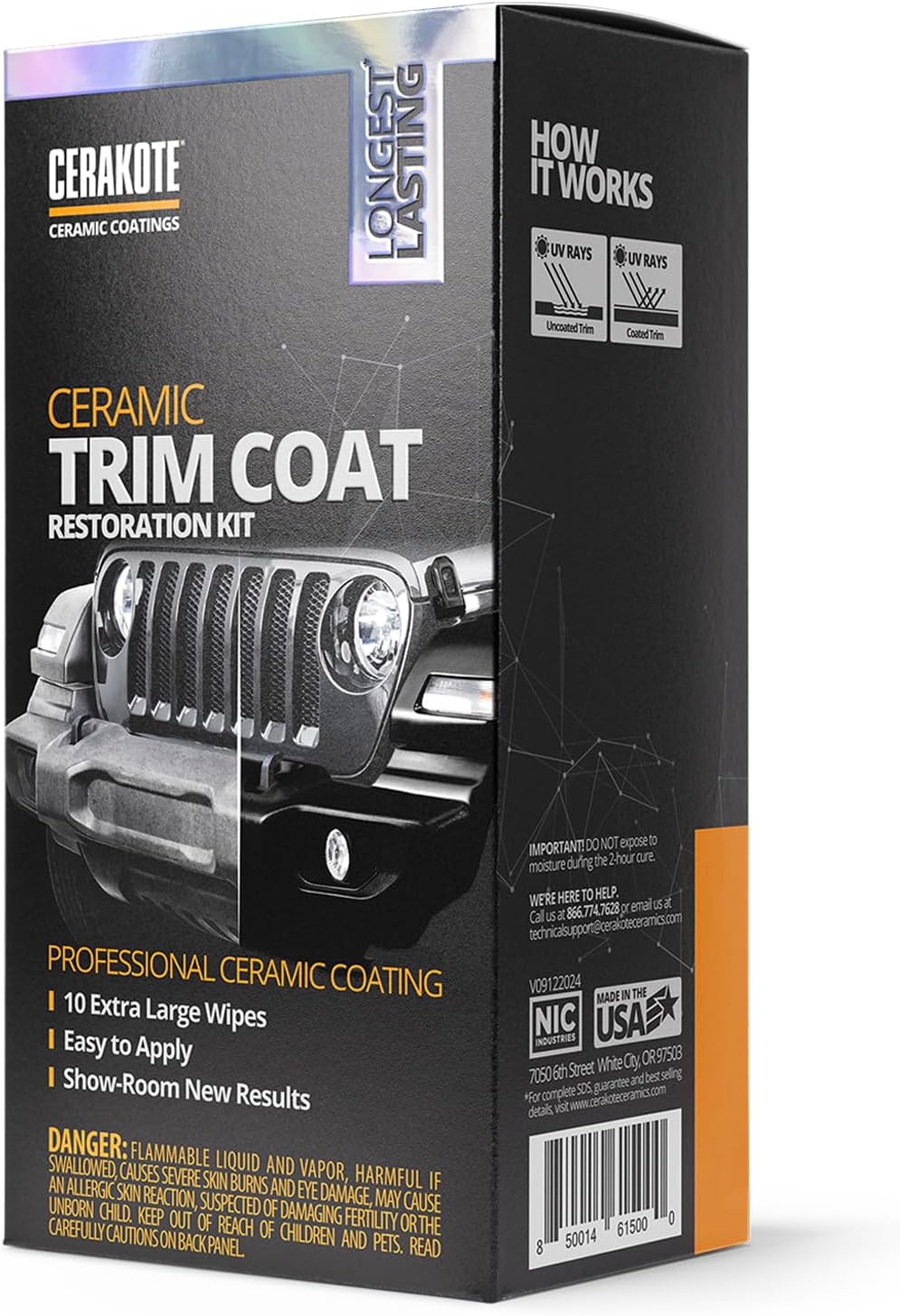 Cerakote Ceramic Trim Coat Kit - Quick Plastic Trim Restorer for Long-Lasting Ceramic Coating Protection