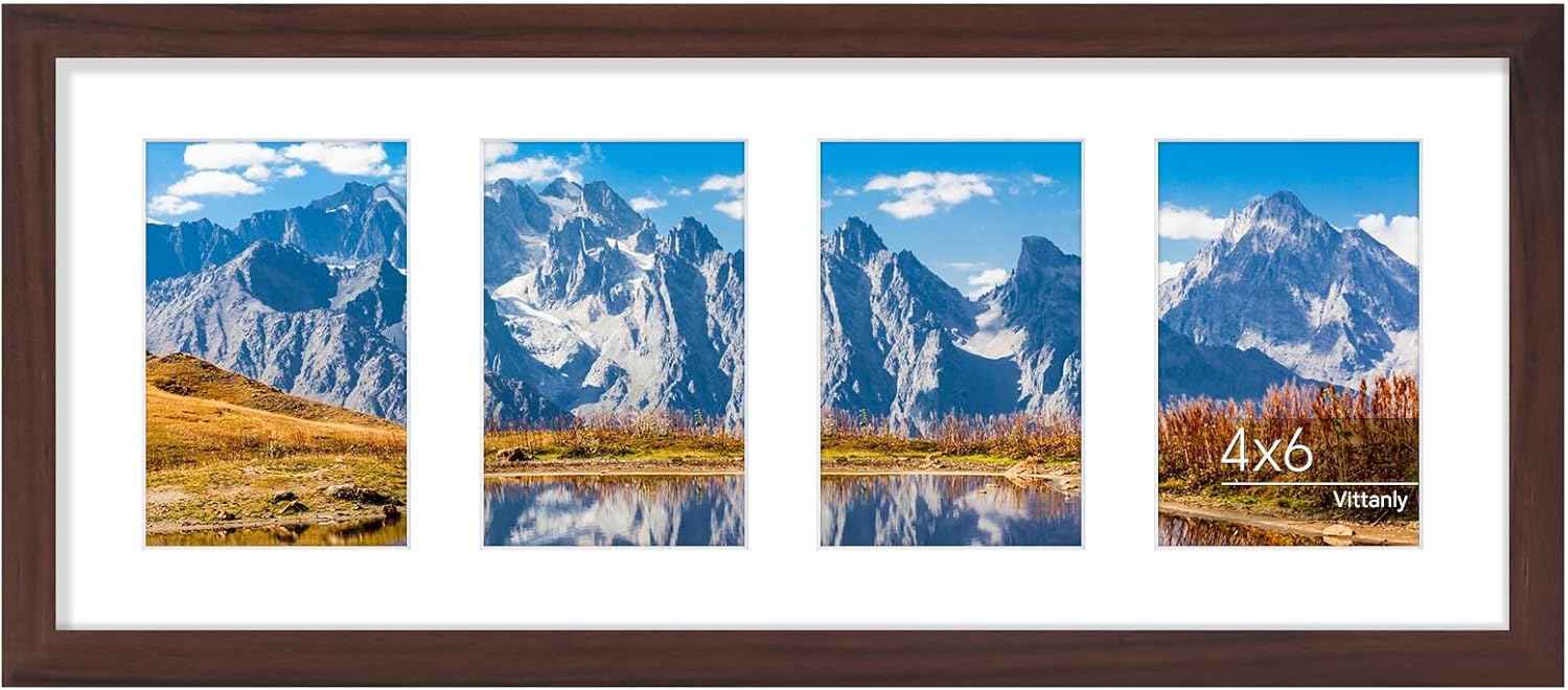 Vittanly 11x14 Collage Picture Frame, Displays 5Pcs 4x6 Pictures with Mat or 1Pcs 11x14 without Mat for Wall Mounting, Picture Frames Collage Wall Decor in Black, 1 Pack