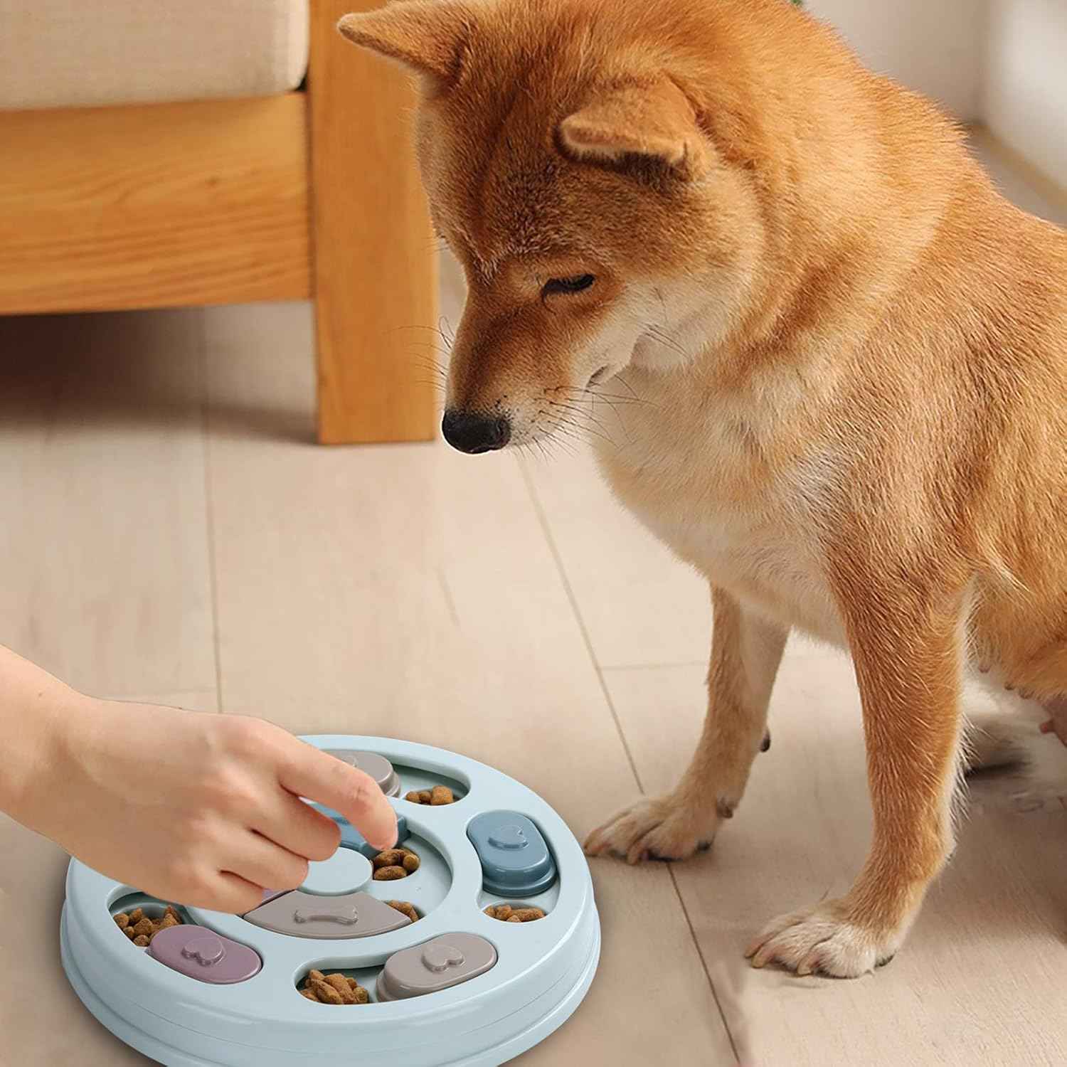DR CATCH Dog Puzzle,Dogs Food Toys for IQ Training & Mental Enrichment,Dog Treat Puzzle(Blue)