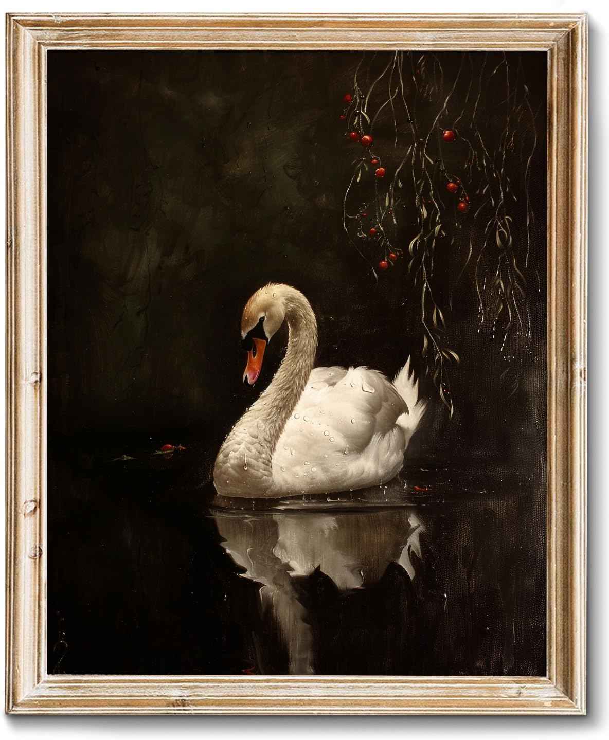 RETRART Vintage Wall Art, Vintage Floral Wall Art Prints - Moody Dark Academia Decor for Rustic Aesthetic - 8" x 10" Unframed Canvas Prints for Bedroom Living Room Bathroom Wall Decor