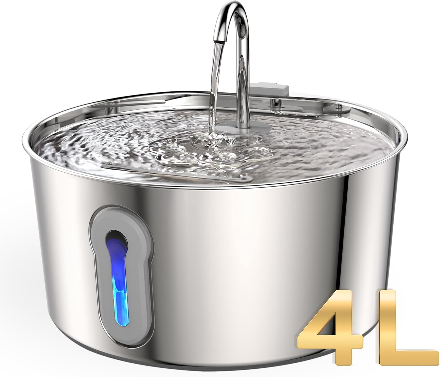 Cat Water Fountain Advanced 304 Stainless Steel 2.2L/74oz with Detachable Tank, Easy to Clean