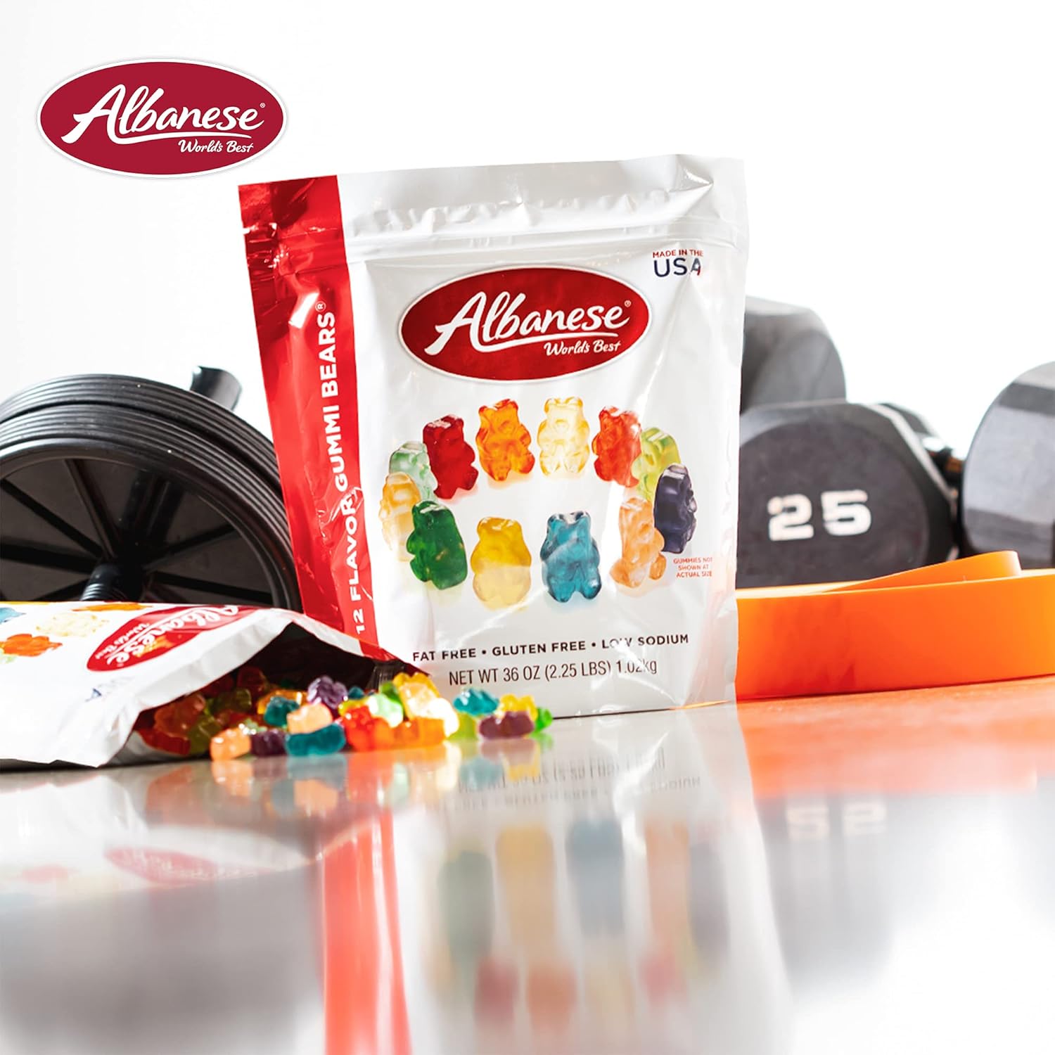albanese 12 flavor gummi bears, 36oz bulk bag, soft & chewy, gluten-free & allergy friendly