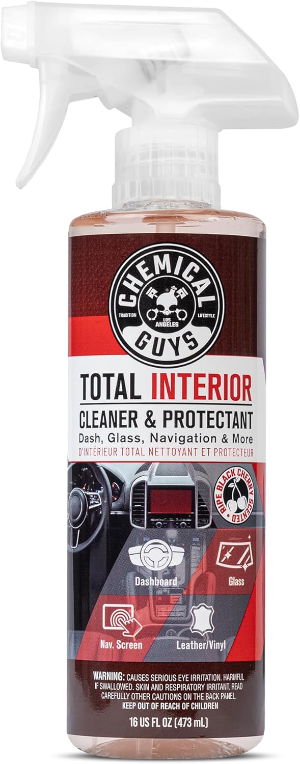 Chemical Guys total interior cleaner & protectant spray for leather, vinyl, plastic, rubber & glass - 16 oz - black cherry