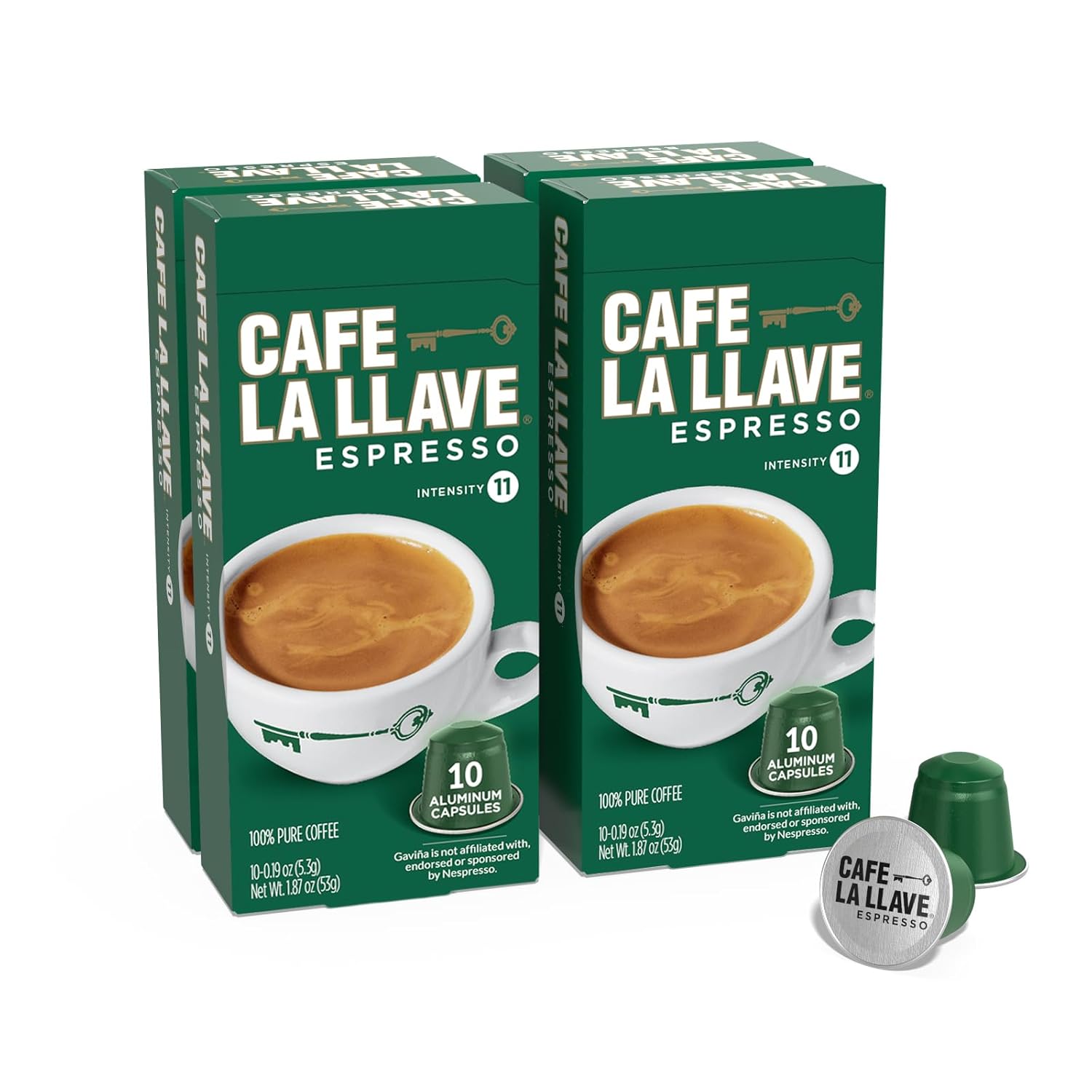 cafe la llave latin dark roast espresso pods 40 count nespresso original line aluminum capsules