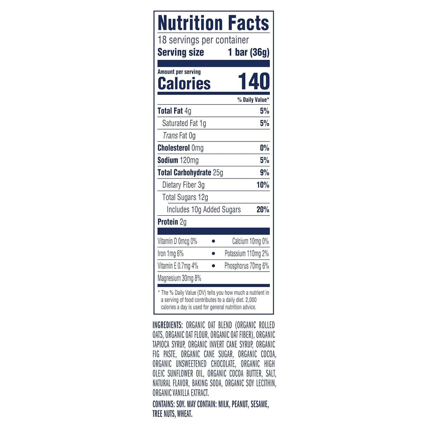 Zbar chocolate brownie soft-baked energy snack bars, non-GMO, 11g whole grains, USDA organic granola bars, 18 pack