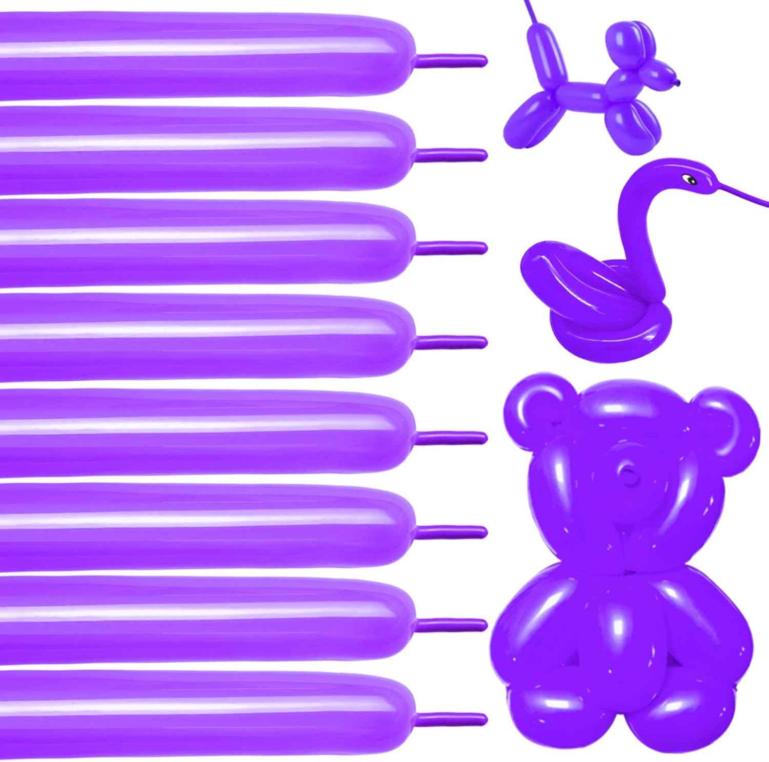 100Pcs 260 Balloons White Long Balloons for Balloon Garland Thickening Skinny Latex Twisting Balloon for Animals Modeling Christmas Birthday Wedding Party Decorations
