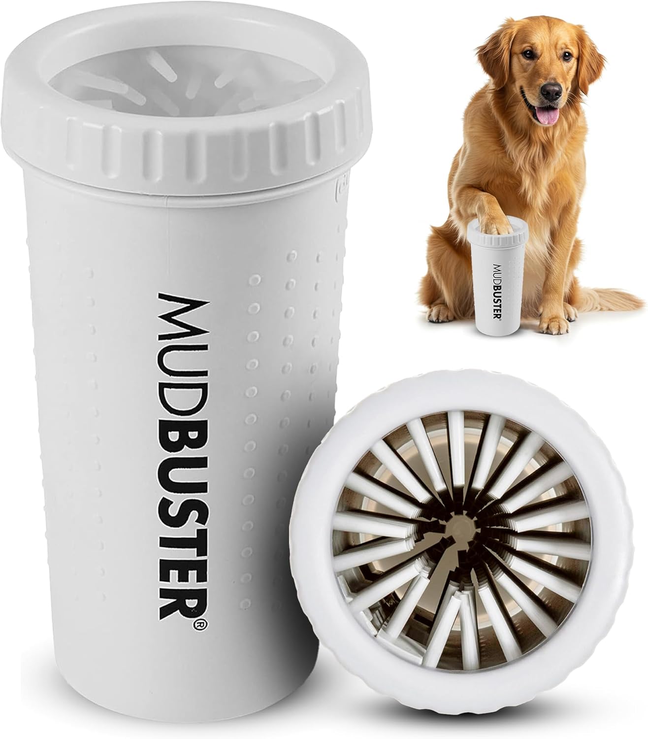 Dexas MudBuster Portable Dog Paw Washer in Large, Matte Black, Special Edition for Easy Cleaning