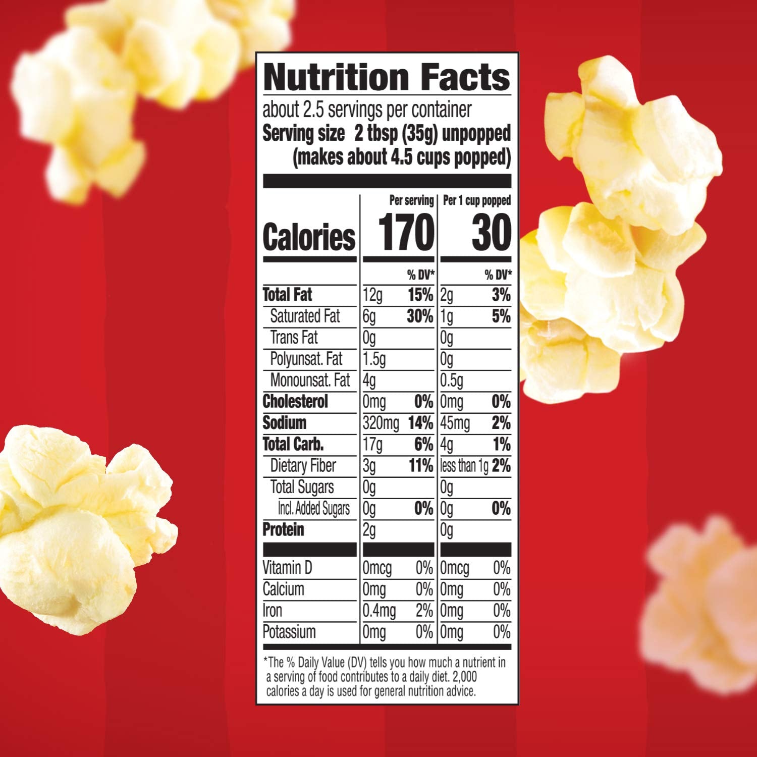 Orville Redenbacher’s Microwave Popcorn, 3g Fiber, 36-Count, 3.29 oz. Butter Flavor