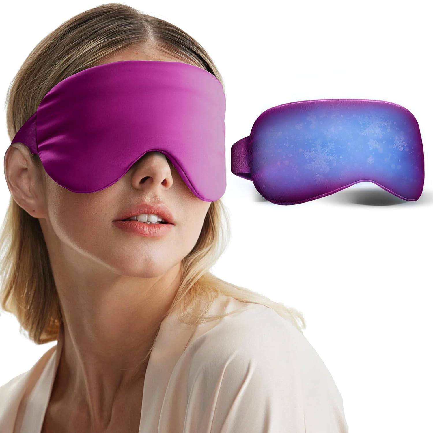 Cooling Eye Mask for Puffy Eyes - Relaxing Gift for Women with Migraine Relief