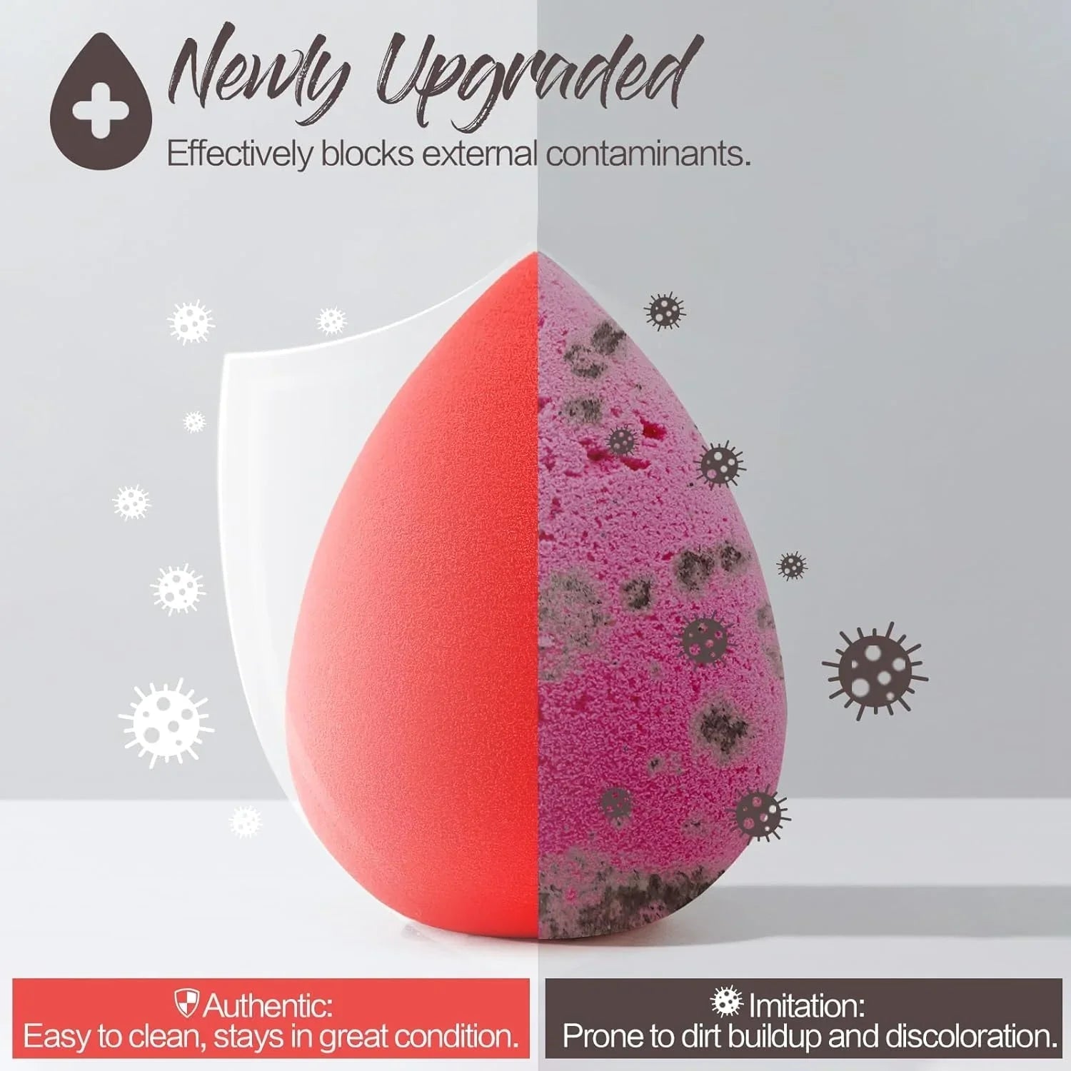 5-piece latex-free makeup sponge set for blending foundation, liquid, cream & powder, ultra-soft, vegan