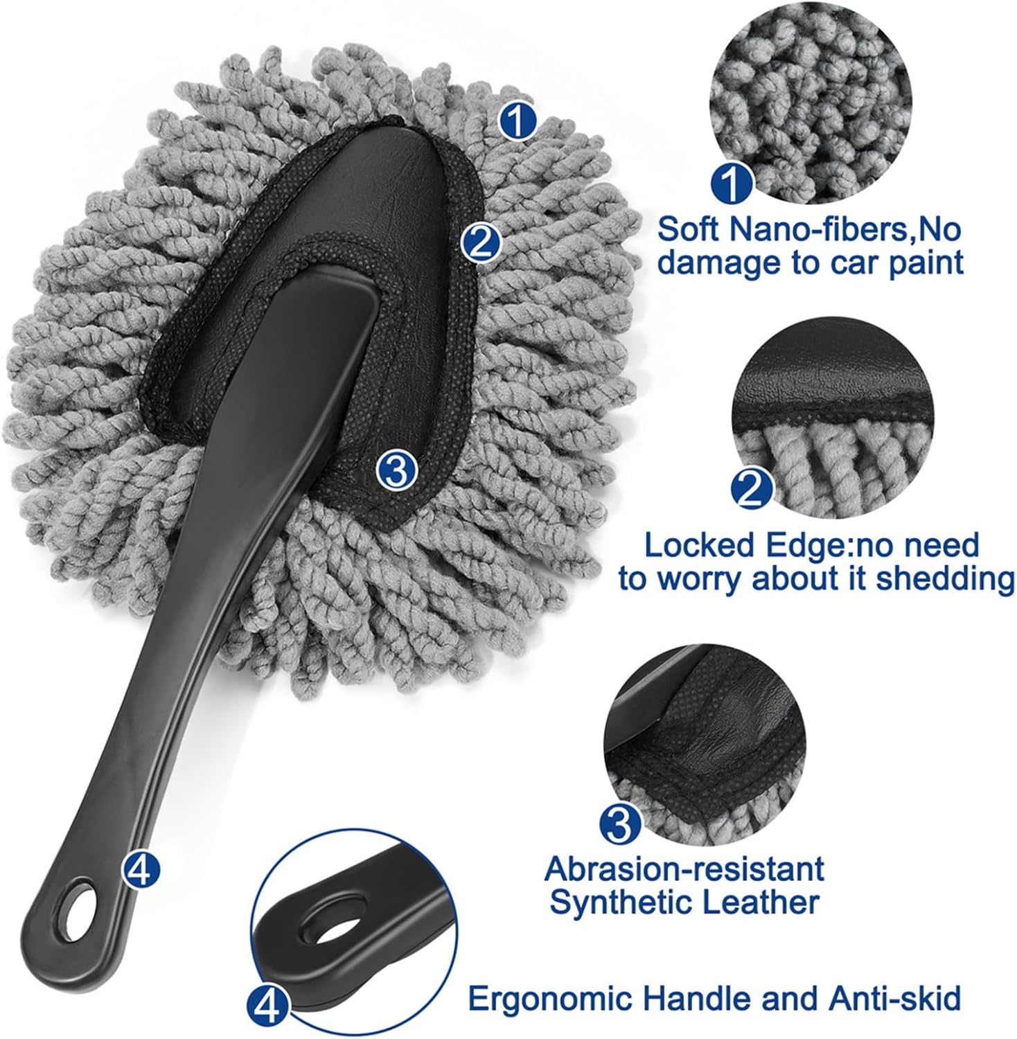 Car Interior Duster Detail Brush Cleaning Gel Kit with Soft Dash Vent Dusting Slime Putty Detailing Brushes for Auto, Truck, SUV, RV