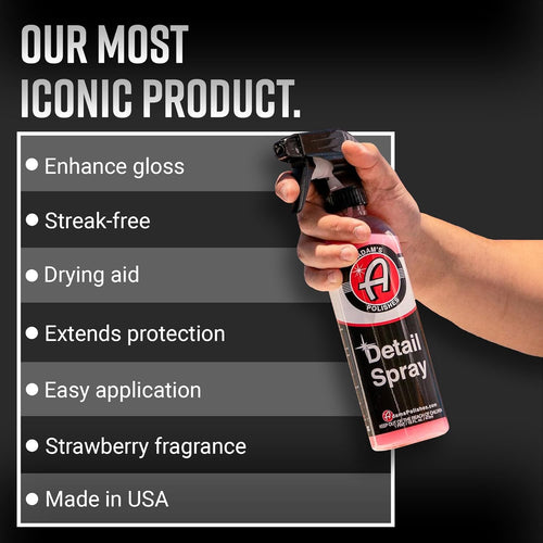 Adam's 16 fl. oz Detail Spray - Quick Waterless Car Detailer, Polisher, Clay Bar, & Car Wax Booster