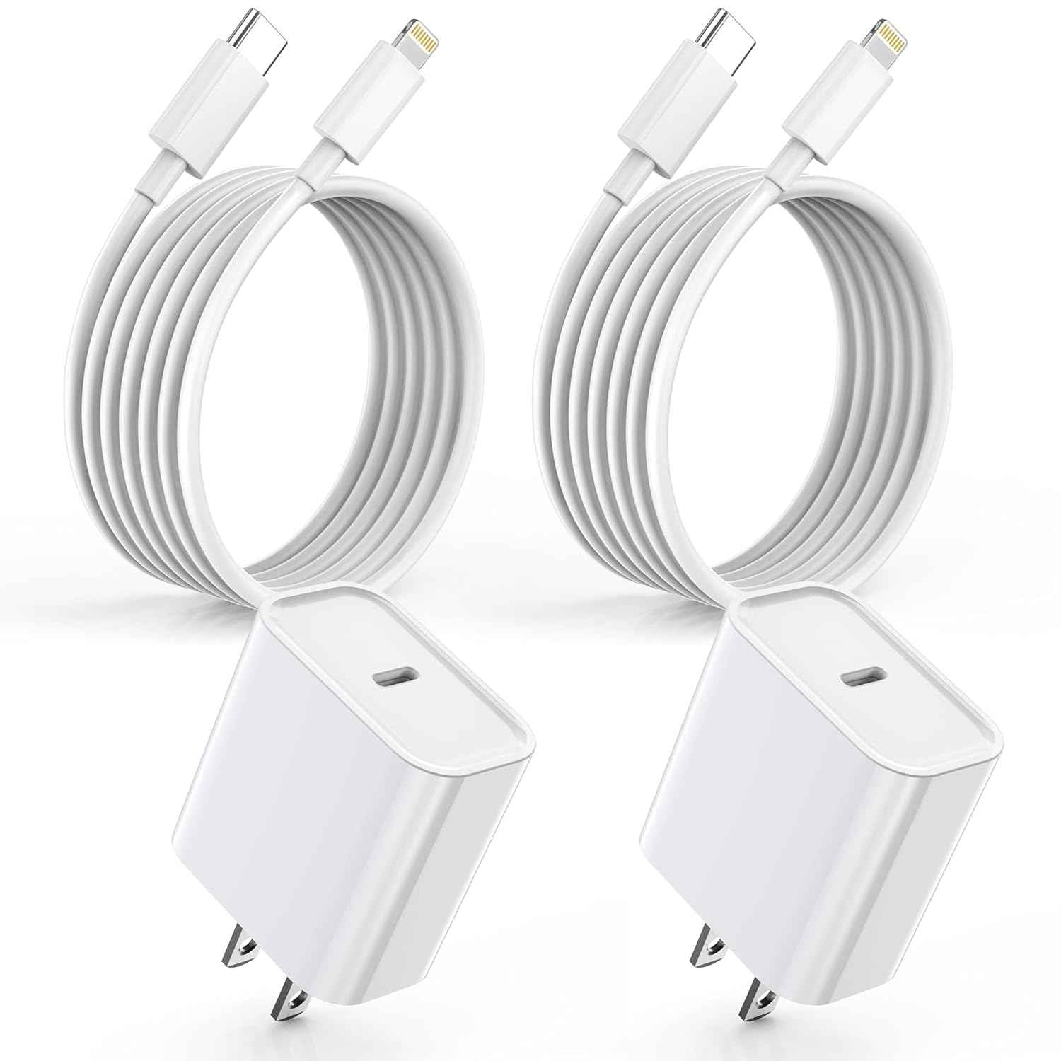 Fast Charger iPhone,iPhone Charger Fast Charging 2Pack USB C Wall Charger Block Fast i Phone Chargers 6FT Type-C USB C to Lightning Cable Cord for iPhone14/14Plus/13/12/11 Pro Max,Mini,8,iPad/AirPods
