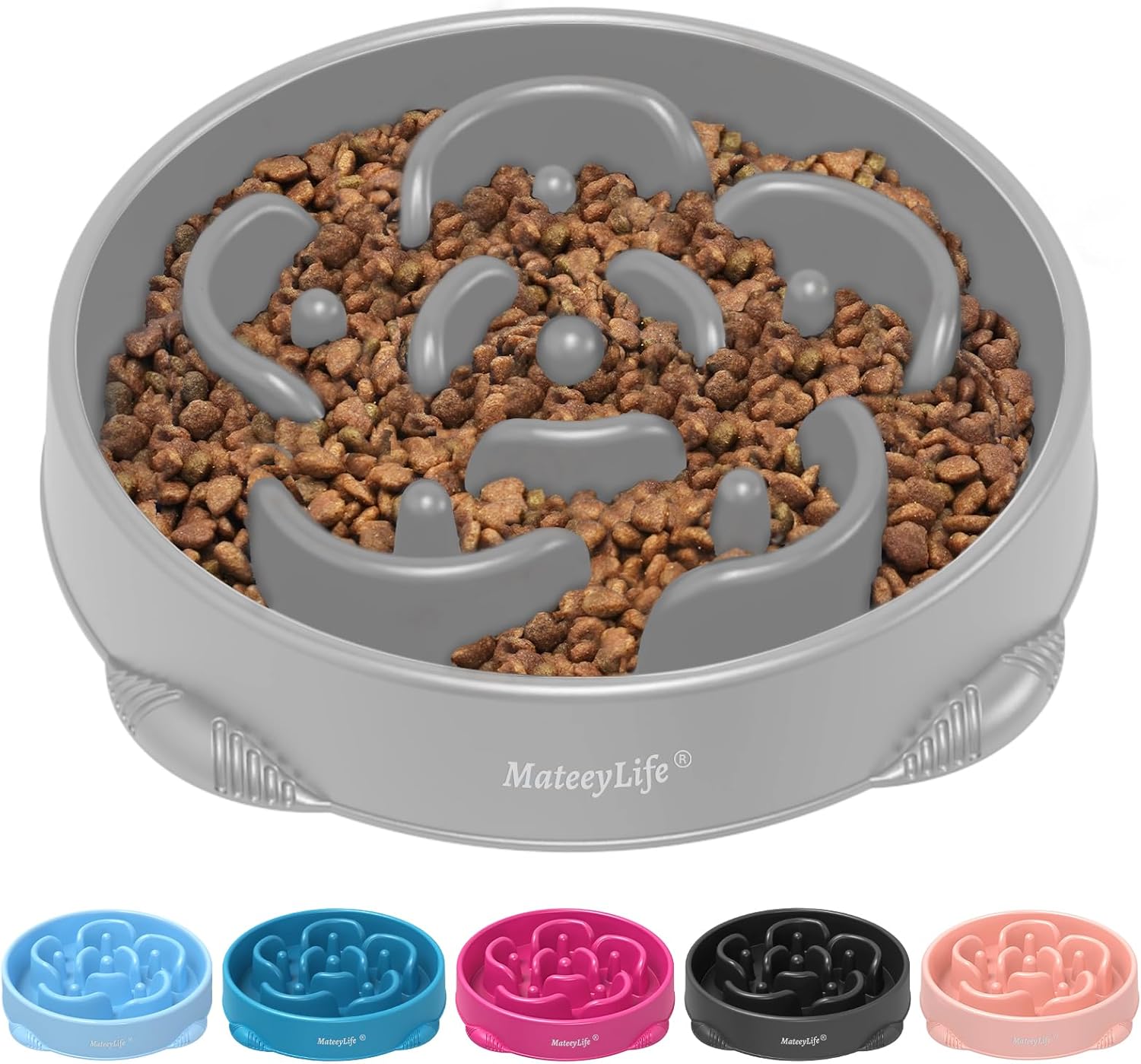 MateeyLife slow feeder dog bowls, 2PCS, anti-choking puzzle dog food bowls, anti-slip interactive feeding slow down eating for medium breeds