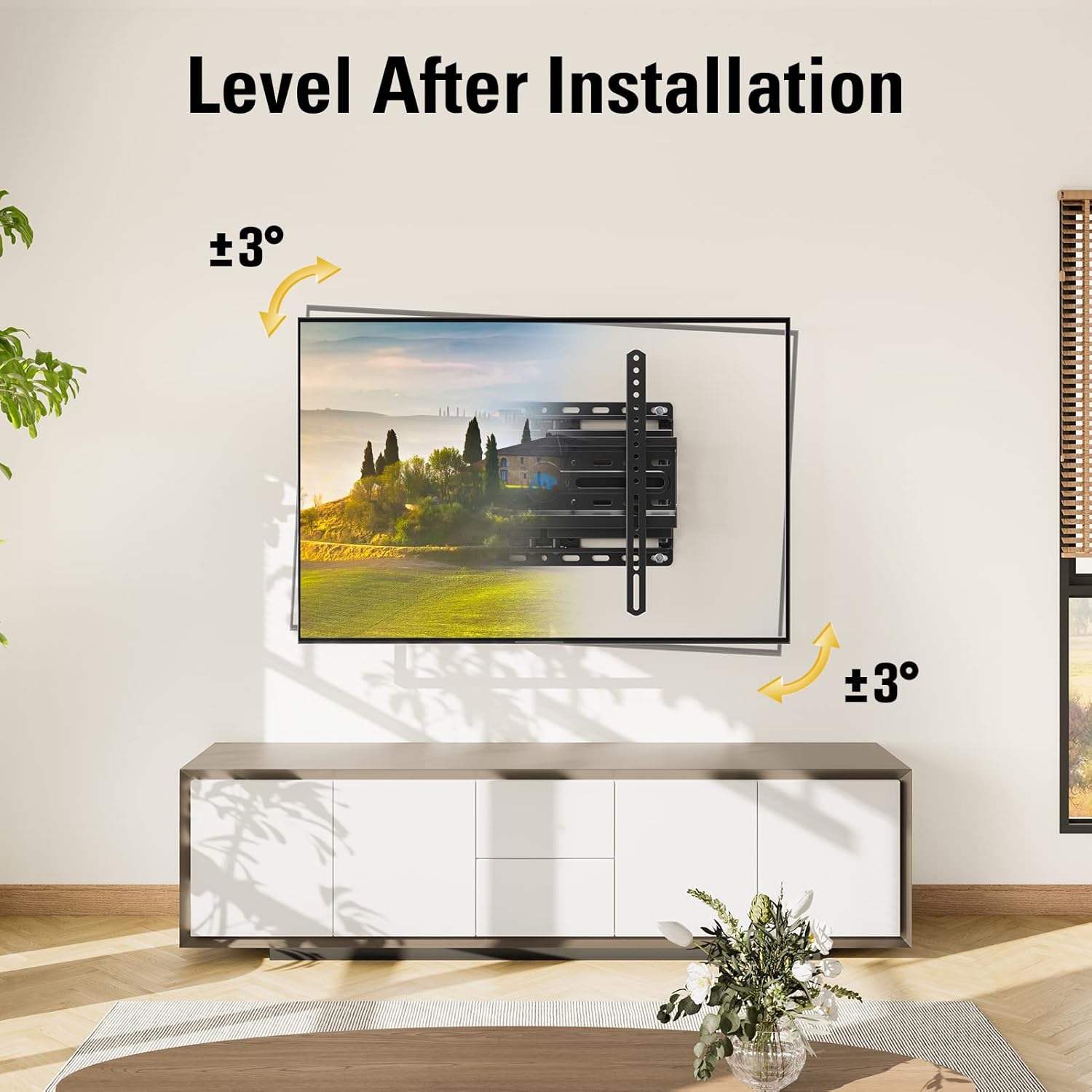 Mounting Dream TV Wall Mount for 32-65 Inch Television,Mount with Swivel and Tilt, Full Motion Bracket with Articulating Dual Arms, Fits 16inch Studs, Max VESA 400X400 mm, 99lbs, MD2380