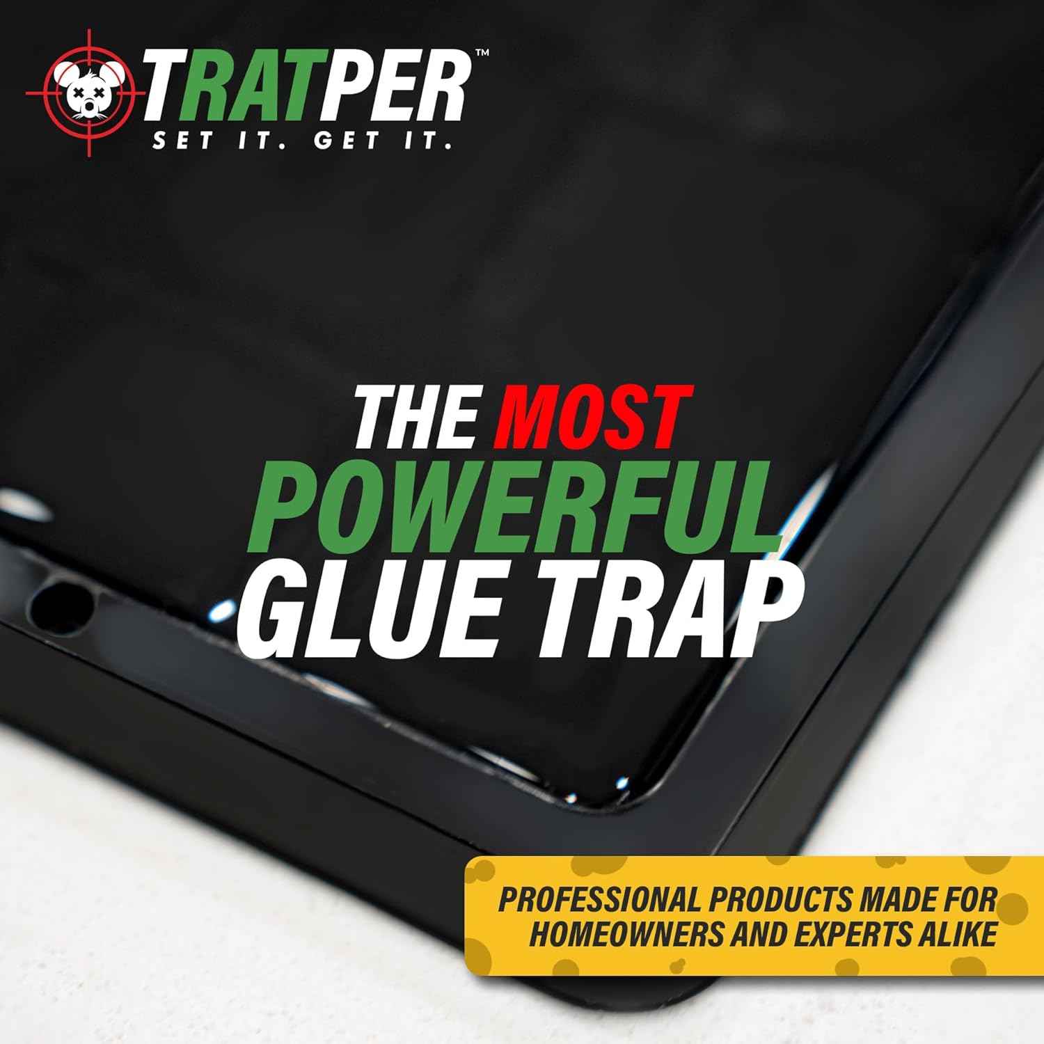 Glue Traps for Mice,Rat,Mouse,Snake,Lizard,Insect. 10 Pack. Extra Strength,Pre-Baited Adhesive.Heavy Duty Plastic Tray.Non-Toxic,Chemical-Free Pest Control for Home. 10Pack
