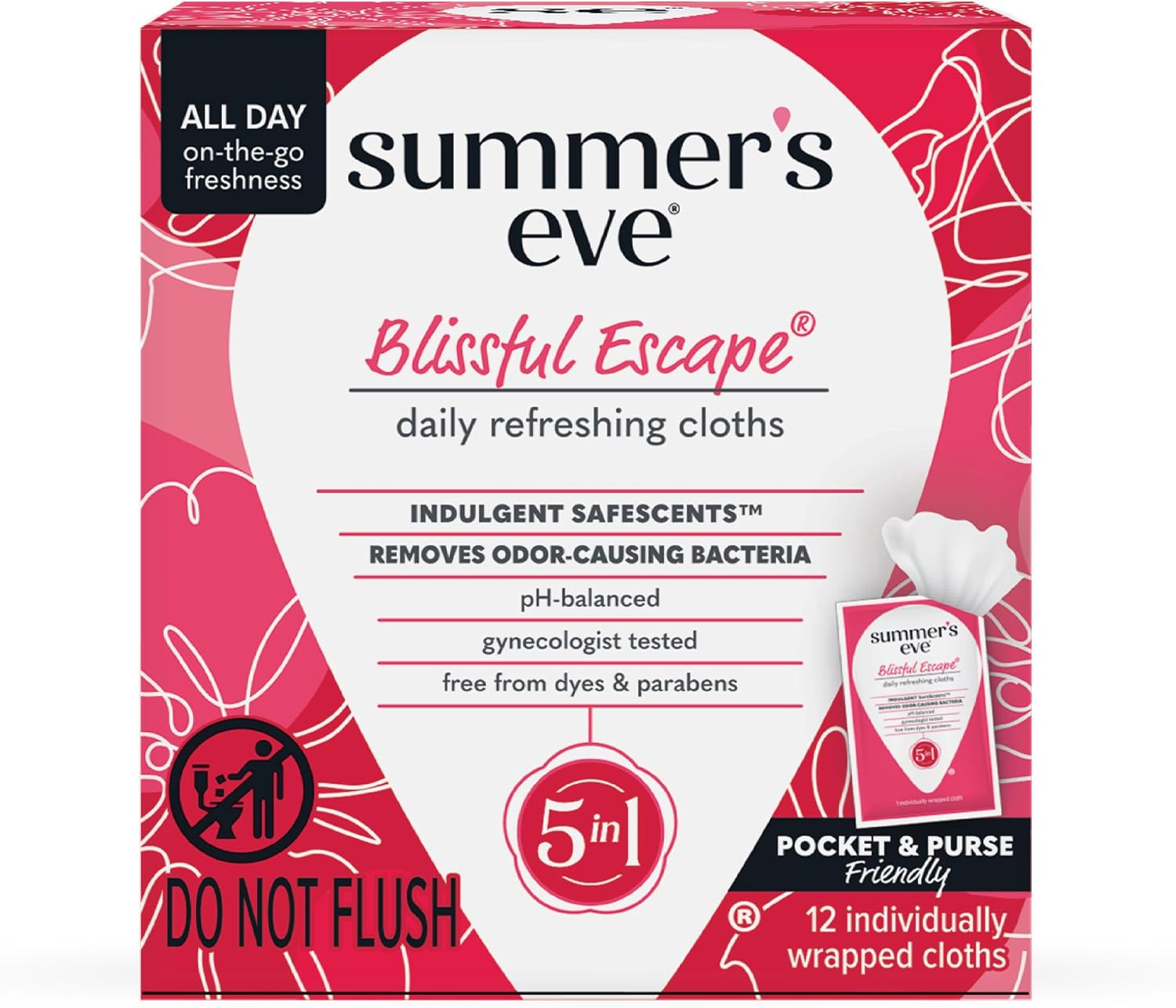 Summer's Eve 12-count Ultimate Odor Protection Daily Feminine Wipes with pH-balanced boric acid formula