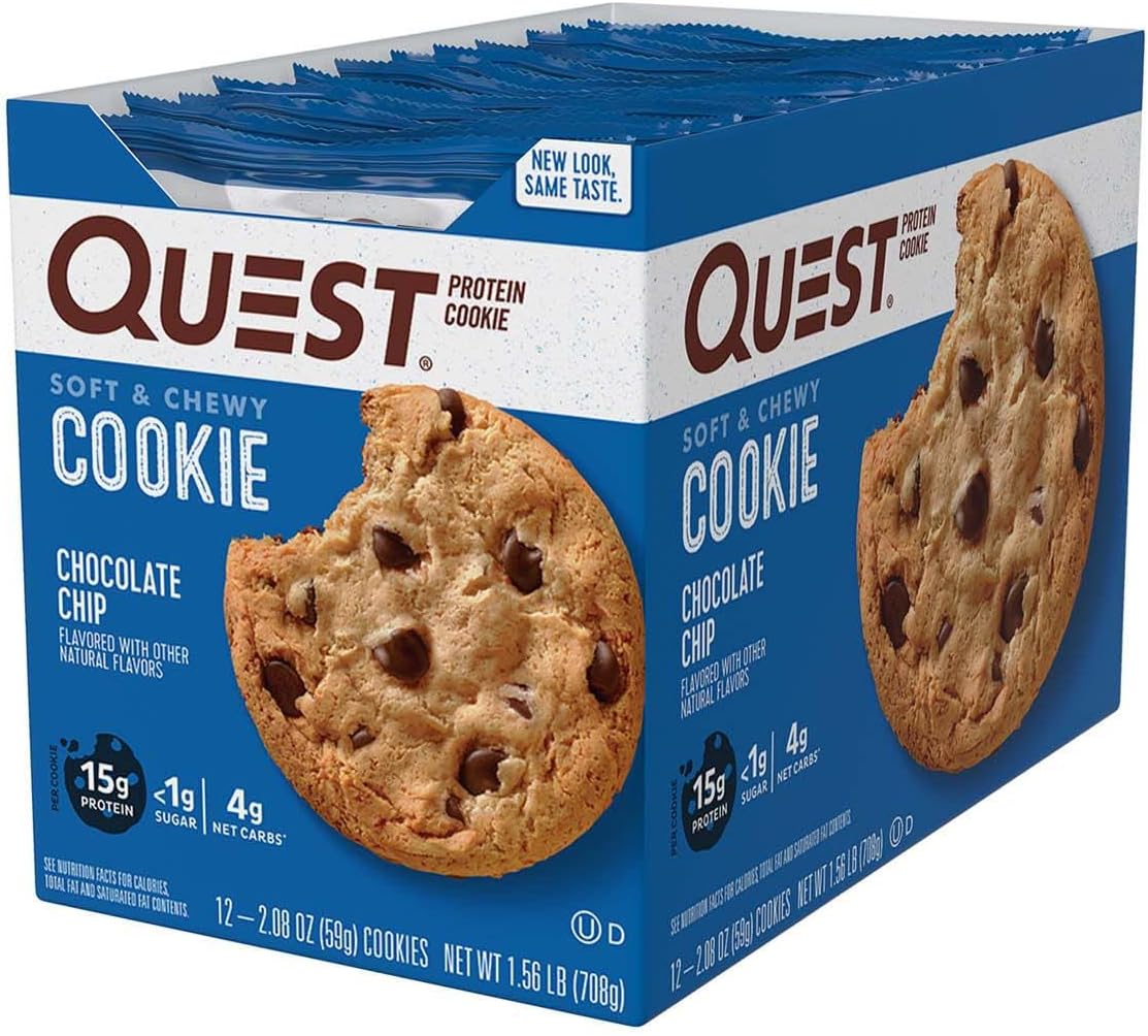 quest nutrition chocolate chip protein cookie 12 count 15g protein keto friendly
