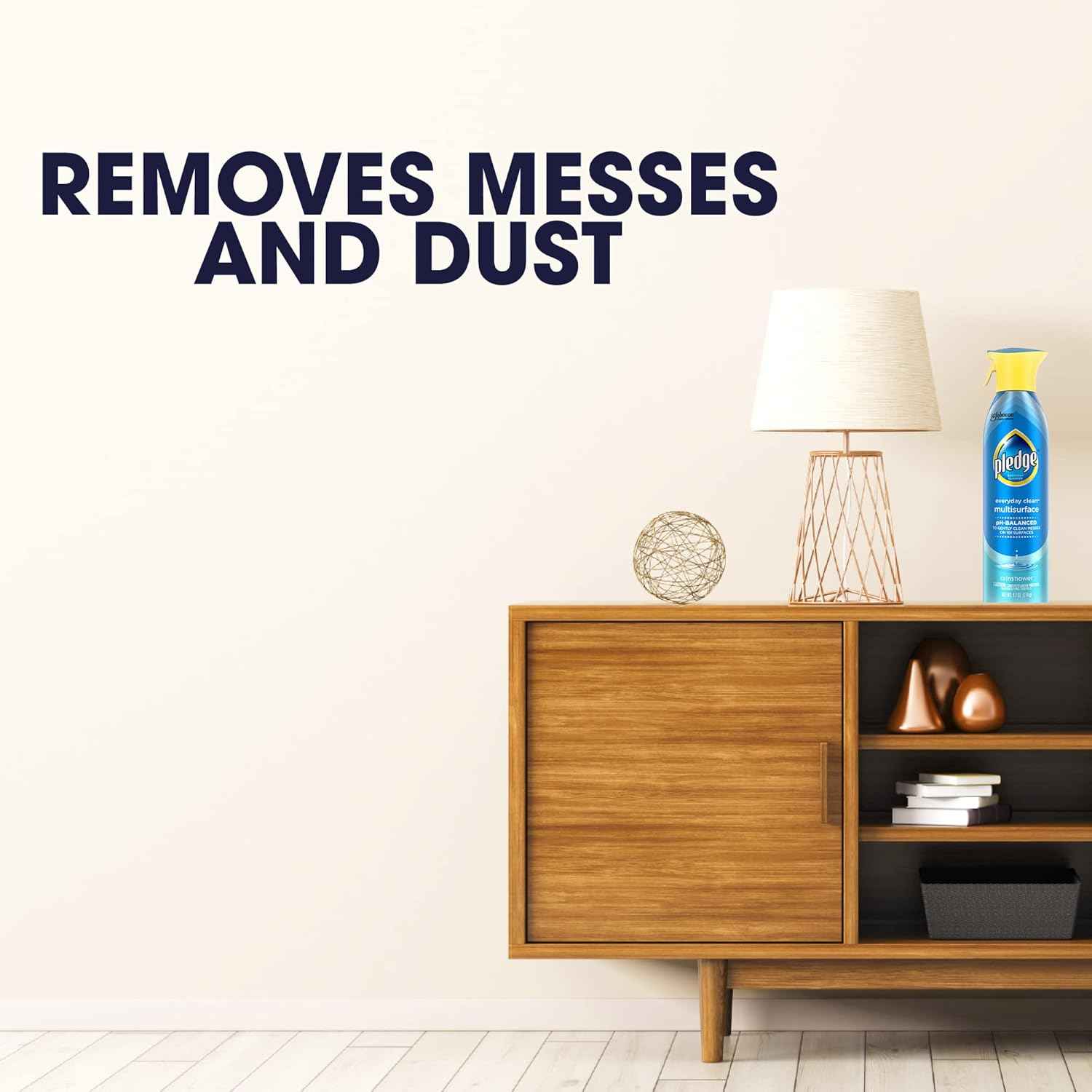 Pledge pH-Balanced Multisurface Spray, Everyday Cleaner, Rainshower Scent, 9.7oz (Pack of 3)