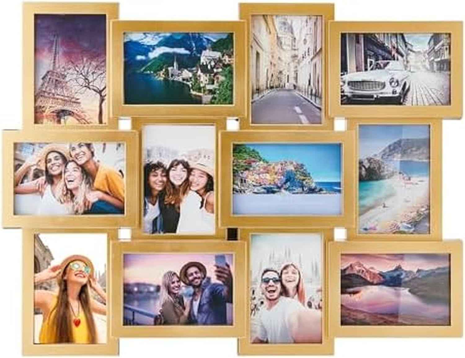 Melannco 18x23 Inch Black Collage Picture Frame - Multi-photo Frame with 12 Openings - Six 6x4 and Six 4x6 Slots - Wall Mounted Gallery Frame for Family Photos - Home Decor Multi-picture Frame