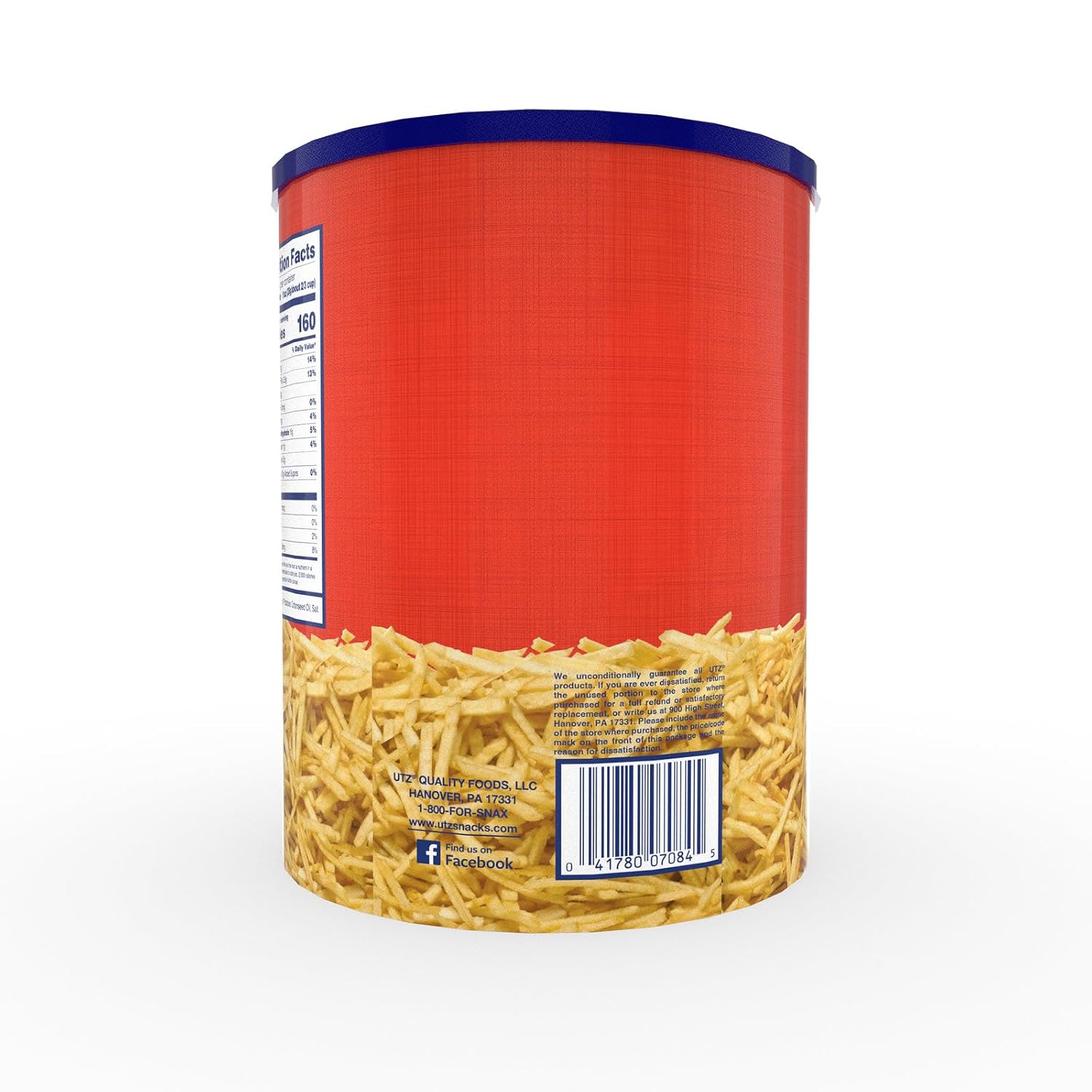 Utz Original Potato Stix, 15 Oz Resealable Canister for Fresh Potato Snacks