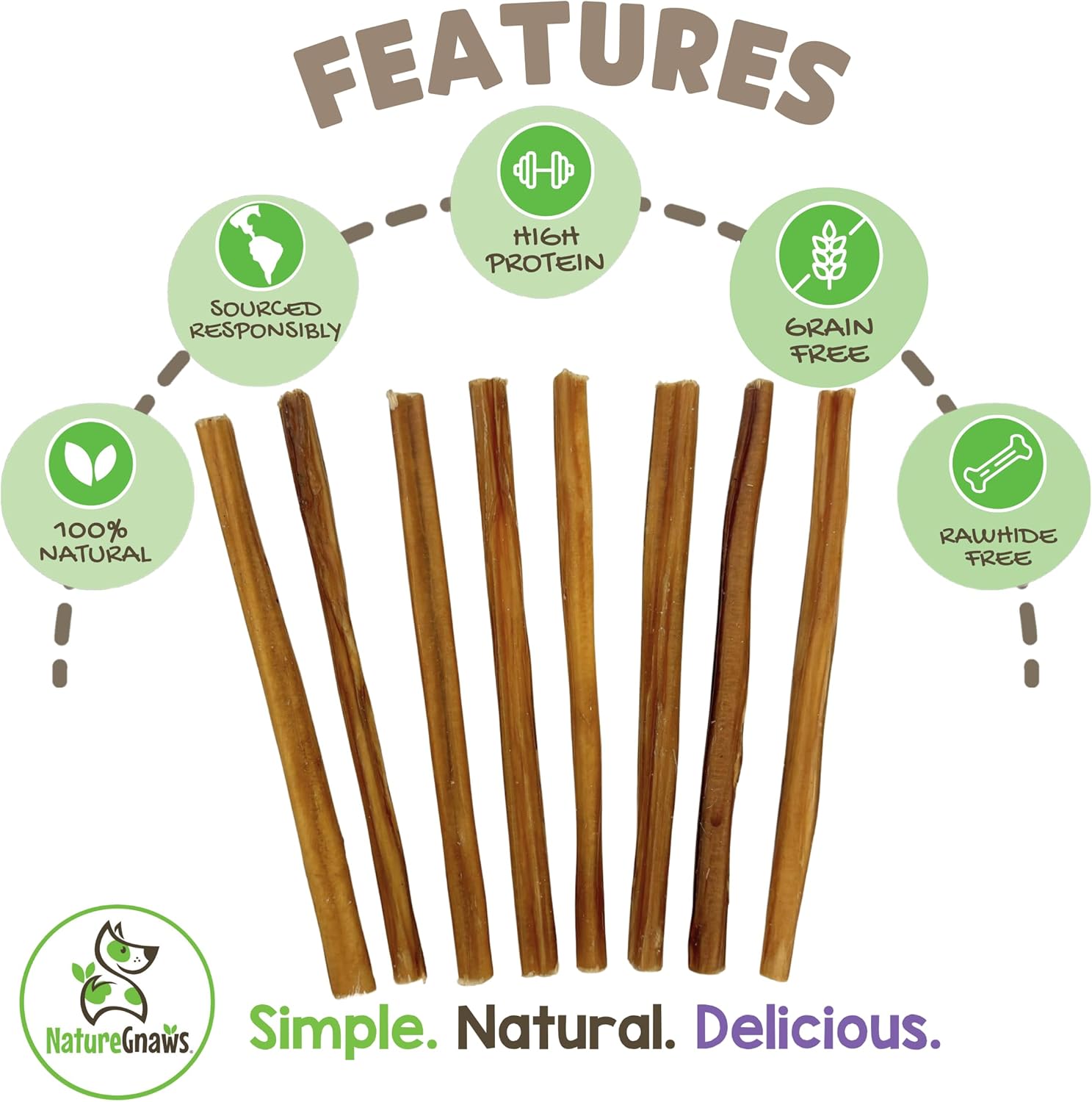 nature gnaws extra thin bully sticks for small dogs 5-6 inch long lasting natural beef dog chew bones for puppies and seniors