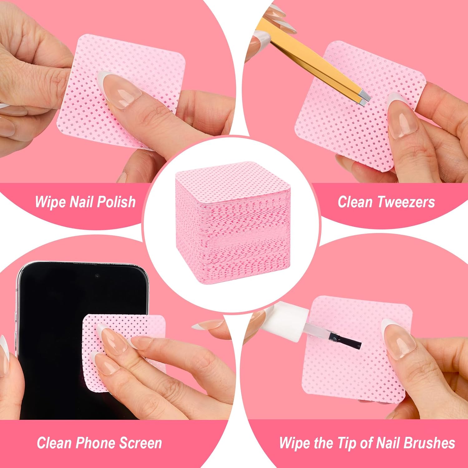Lint Free Nail Wipes 540PCS Super Absorbent Soft Nail Polish Remover Wipes for Fingernail Eyelash Extension