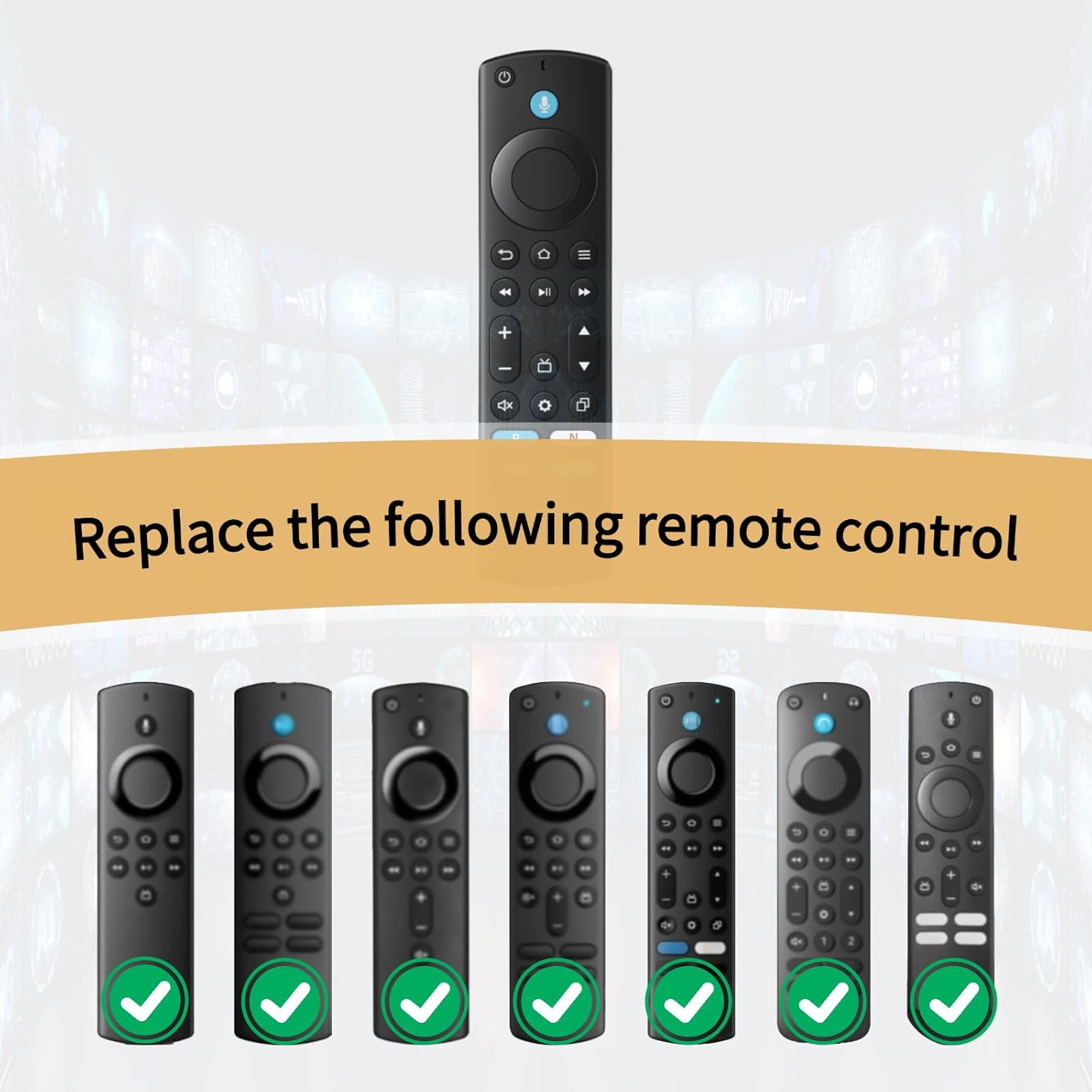 ORQRQO Replacement Remote for All Fire Series, TV Stick (HD, 4K, 4K Max, Lite), TV Cube and Omni, Insignia, Toshiba, Smart TVs, with Voice Control