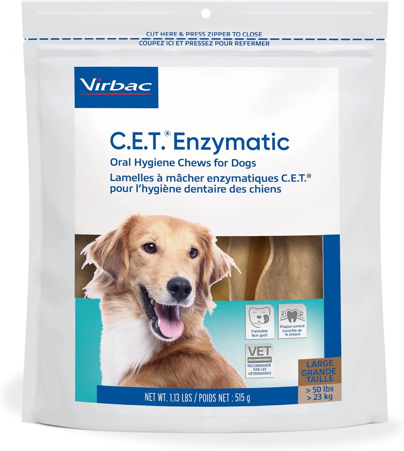 C.E.T. Oral Hygiene Chews for Large Dogs (30 count, Chicken Flavor)